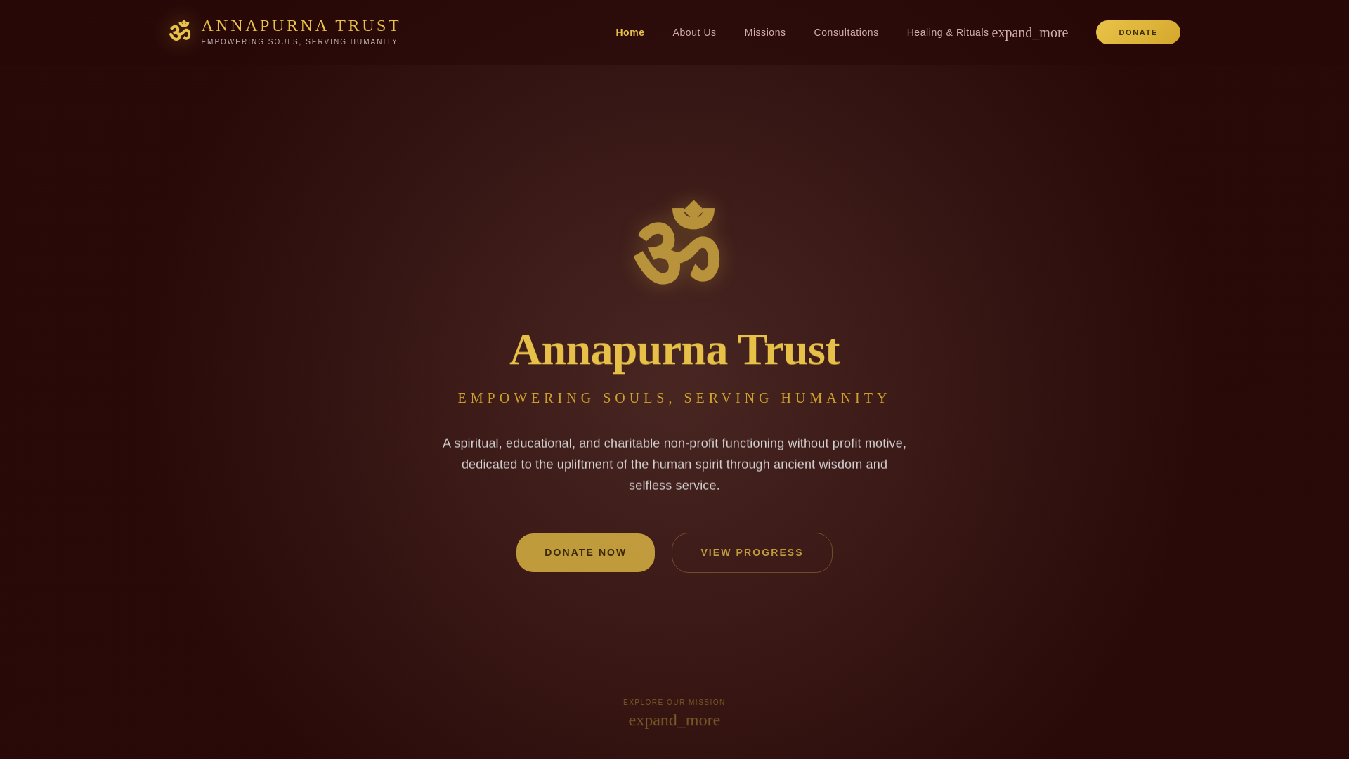 website screenshot of https://annapurnatrust.co.in/