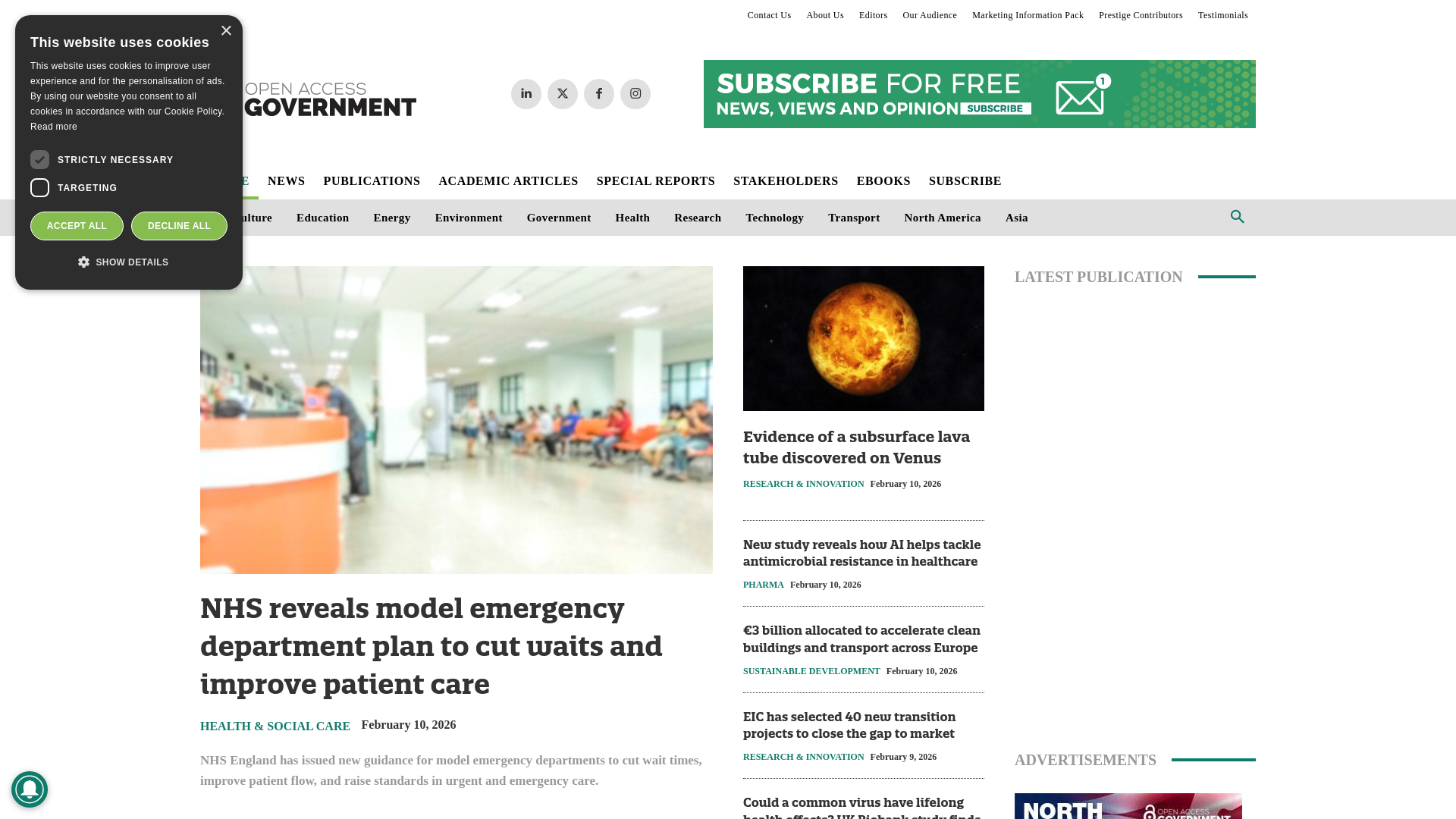 website screenshot of https://www.openaccessgovernment.org/
