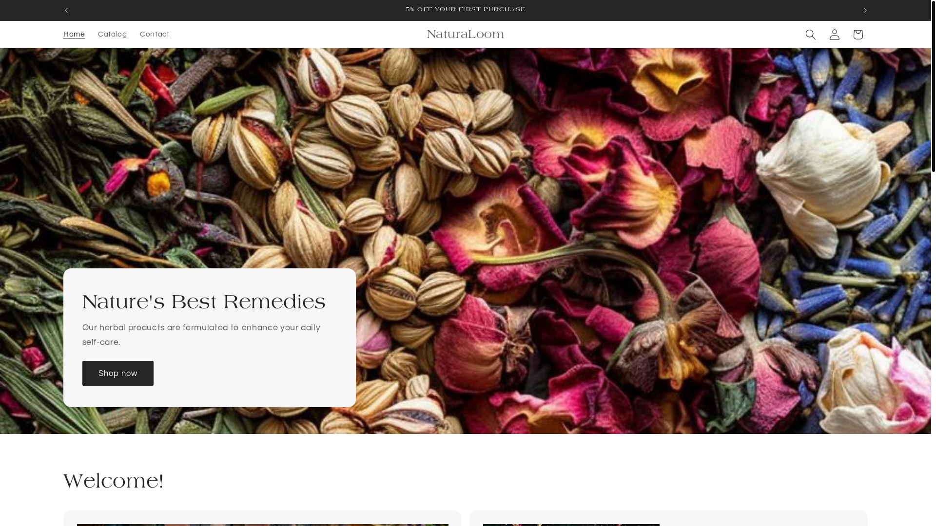 website screenshot of https://naturaloom.store/