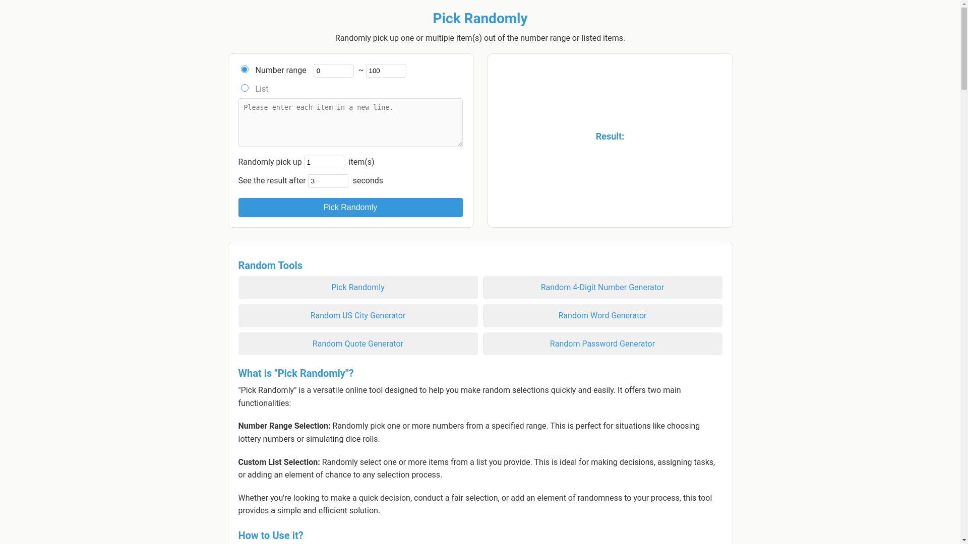 website screenshot of https://pickrandomly.pages.dev/