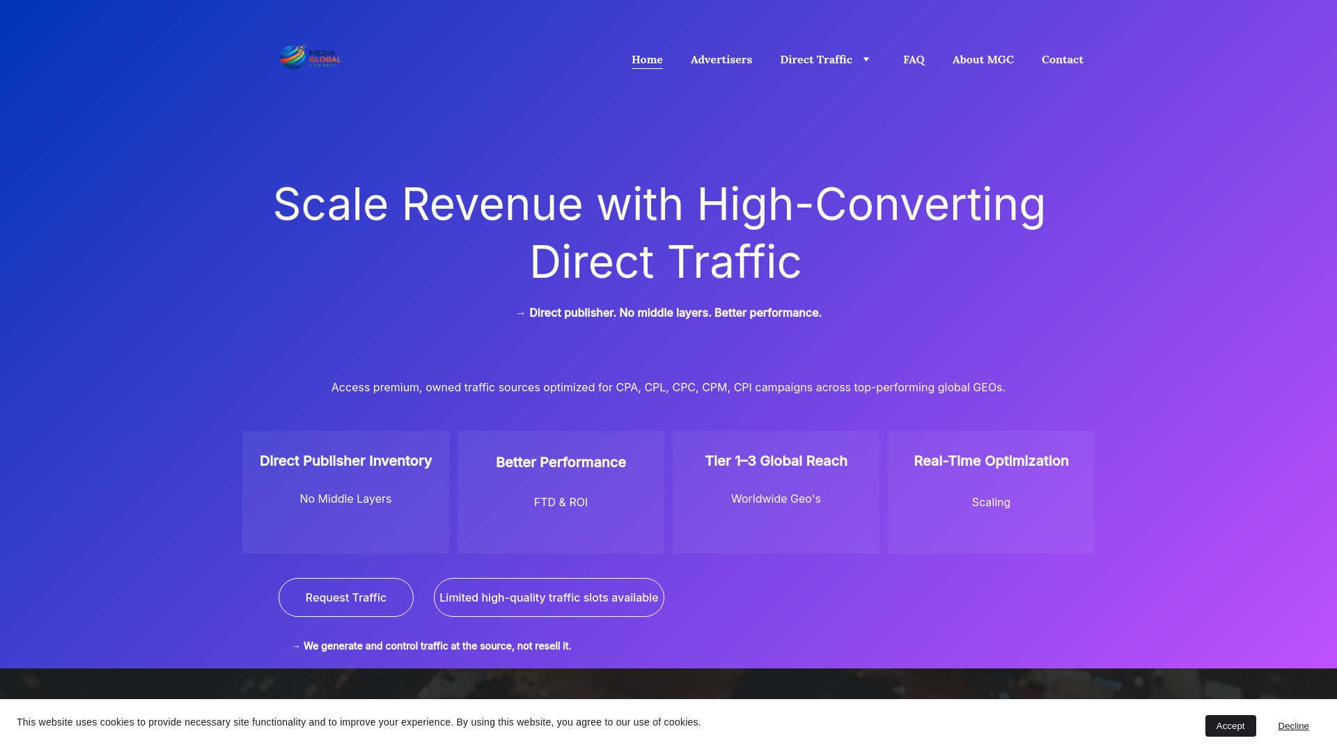website screenshot of https://mediaglobalconnect.com
