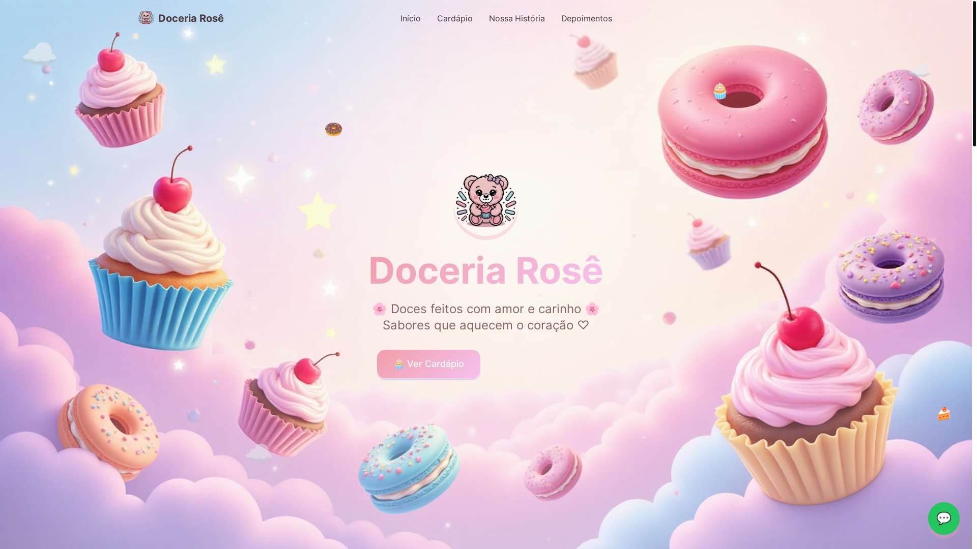 website screenshot of https://doceriarose.com.br/