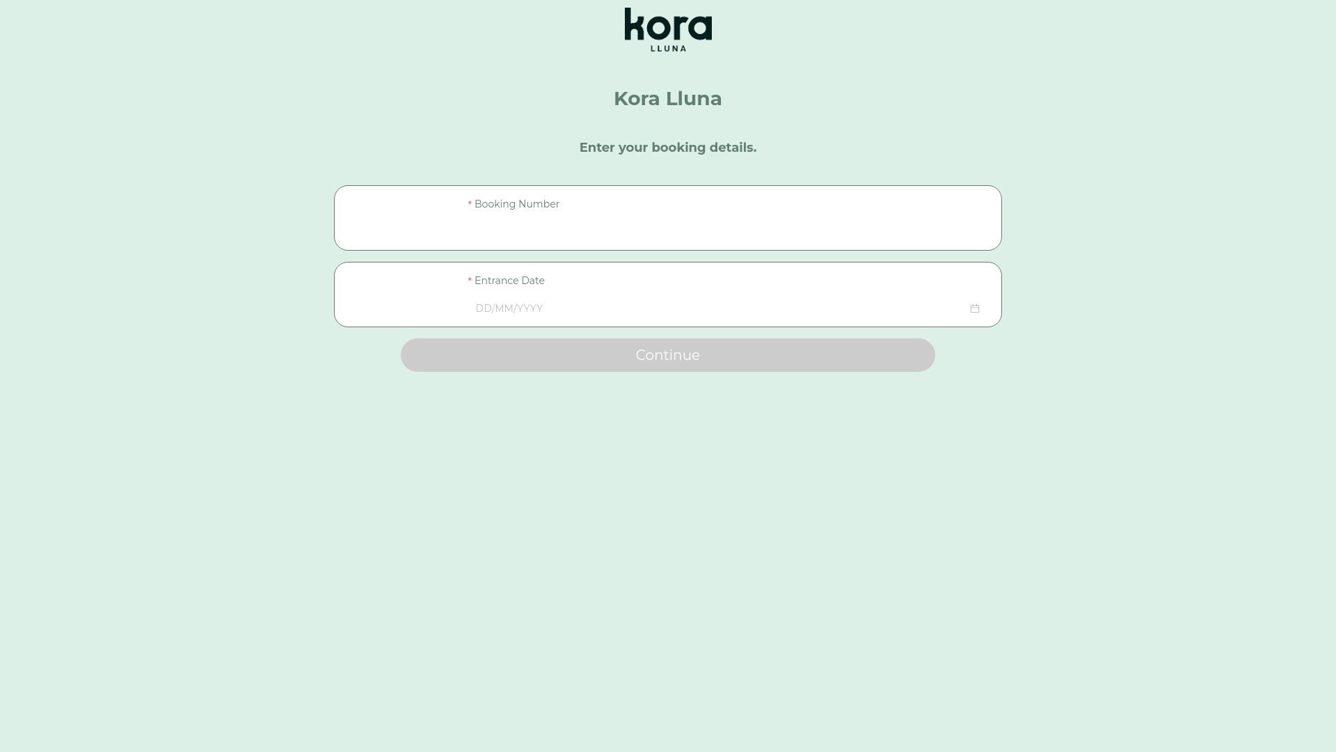 website screenshot of https://checkin.civitfun.com/hotel/kora-lluna-/bookingSearchForm