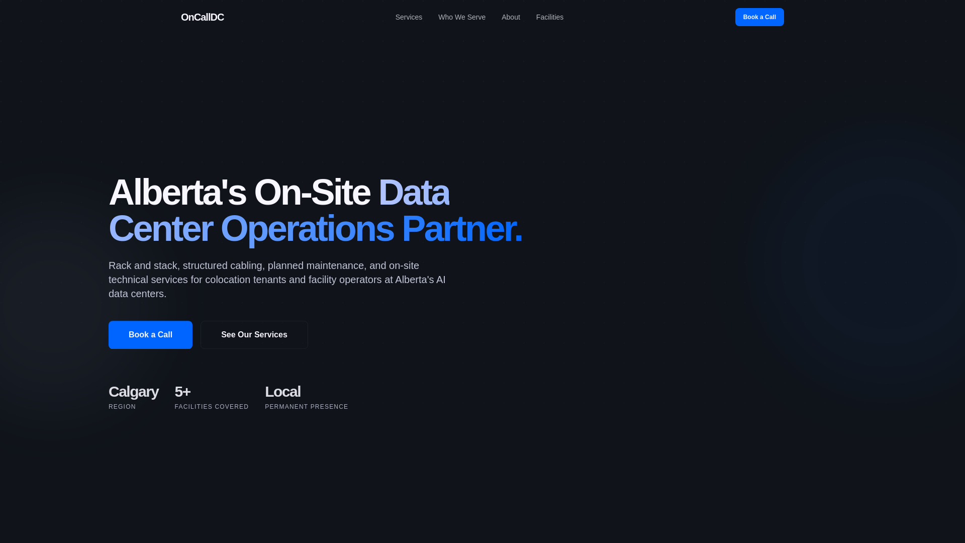 website screenshot of https://oncalldc.ca/