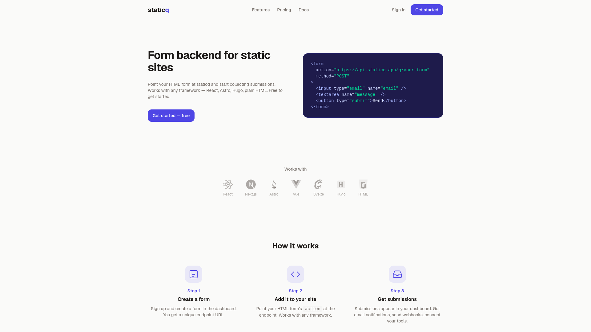 website screenshot of https://staticq-web-staging.pages.dev/