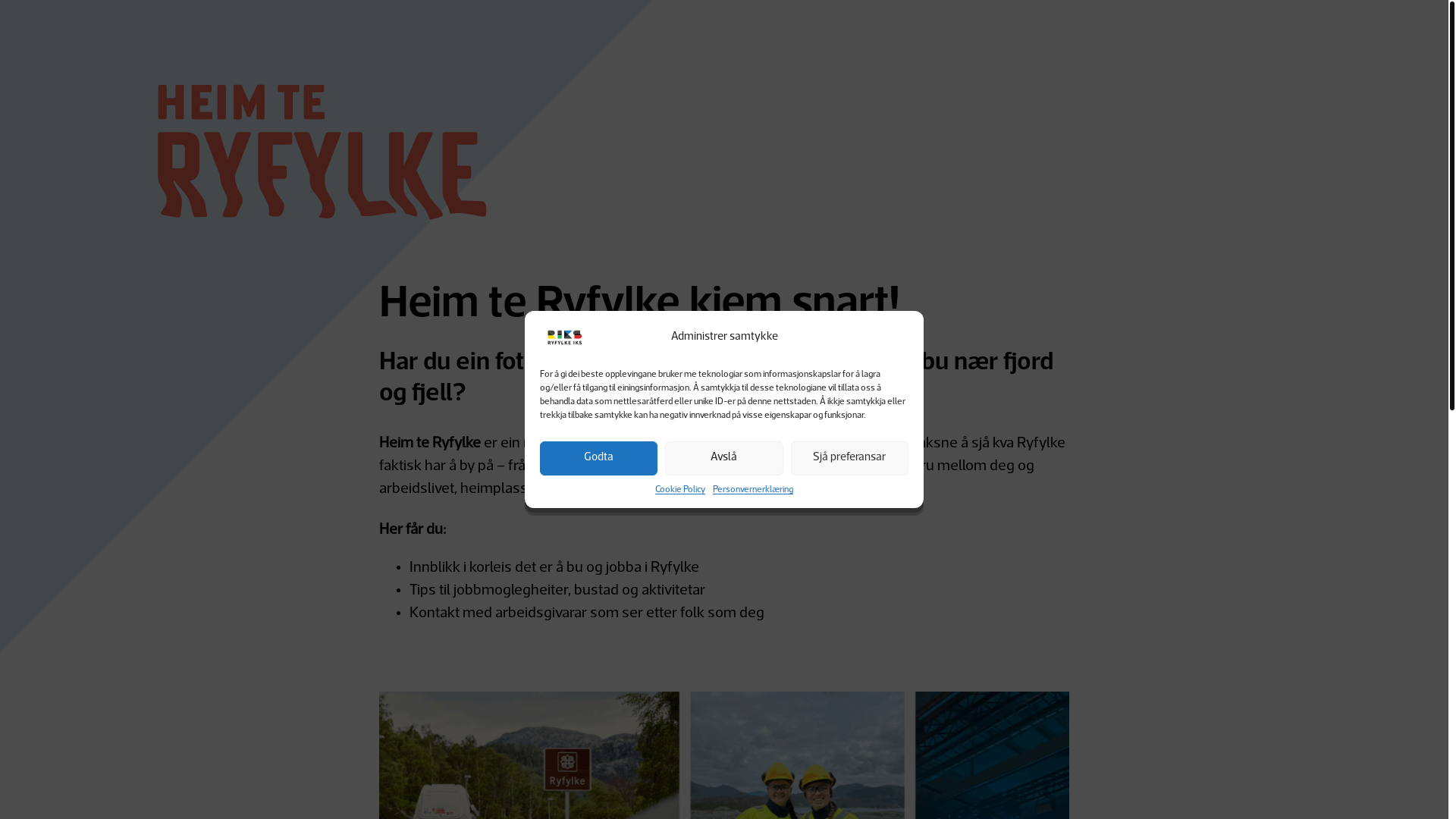 website screenshot of https://heimtilryfylke.no/
