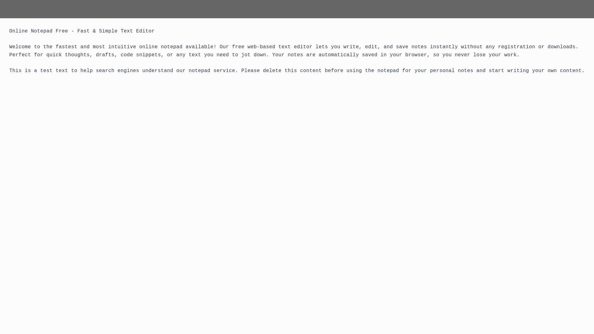 website screenshot of https://online-notepad-free.pages.dev/