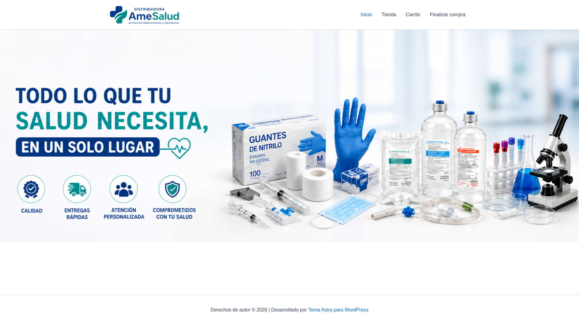 website screenshot of https://distribuidoraamesalud.com/