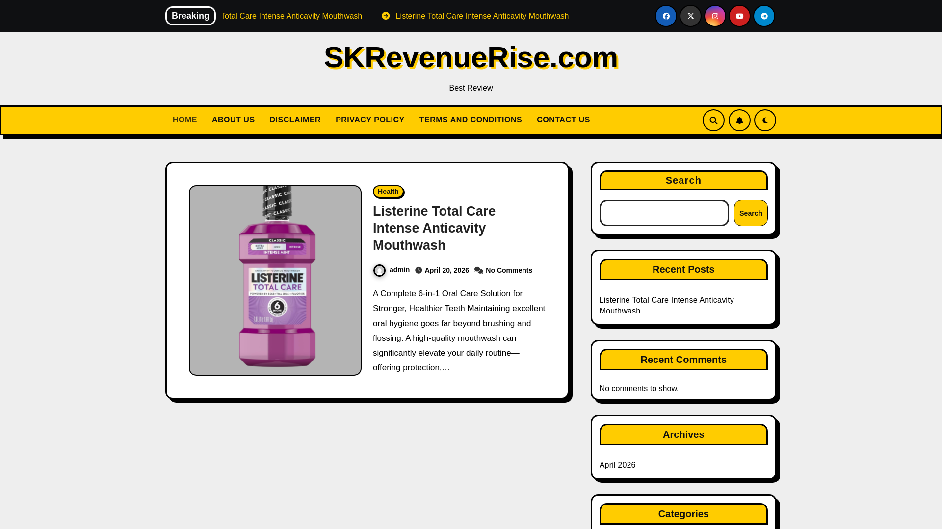 website screenshot of https://skrevenuerise.com/