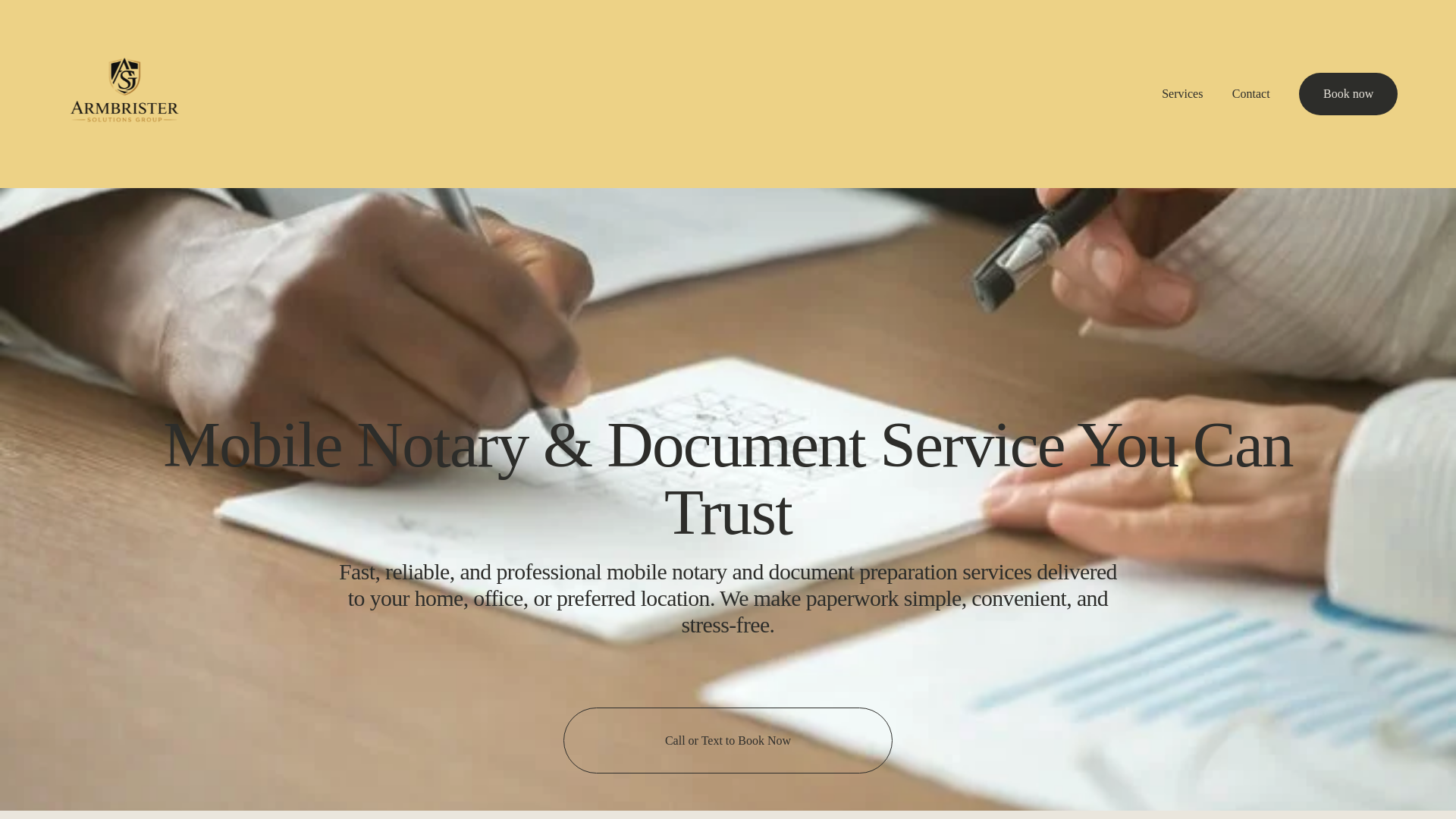 website screenshot of https://armbristersolutiongroup.com