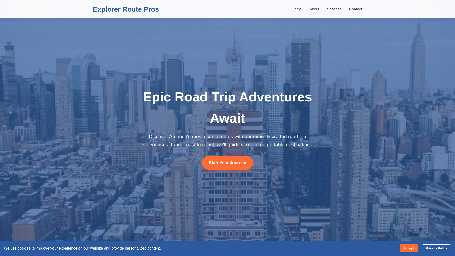 website screenshot of https://exploreroutepros.click