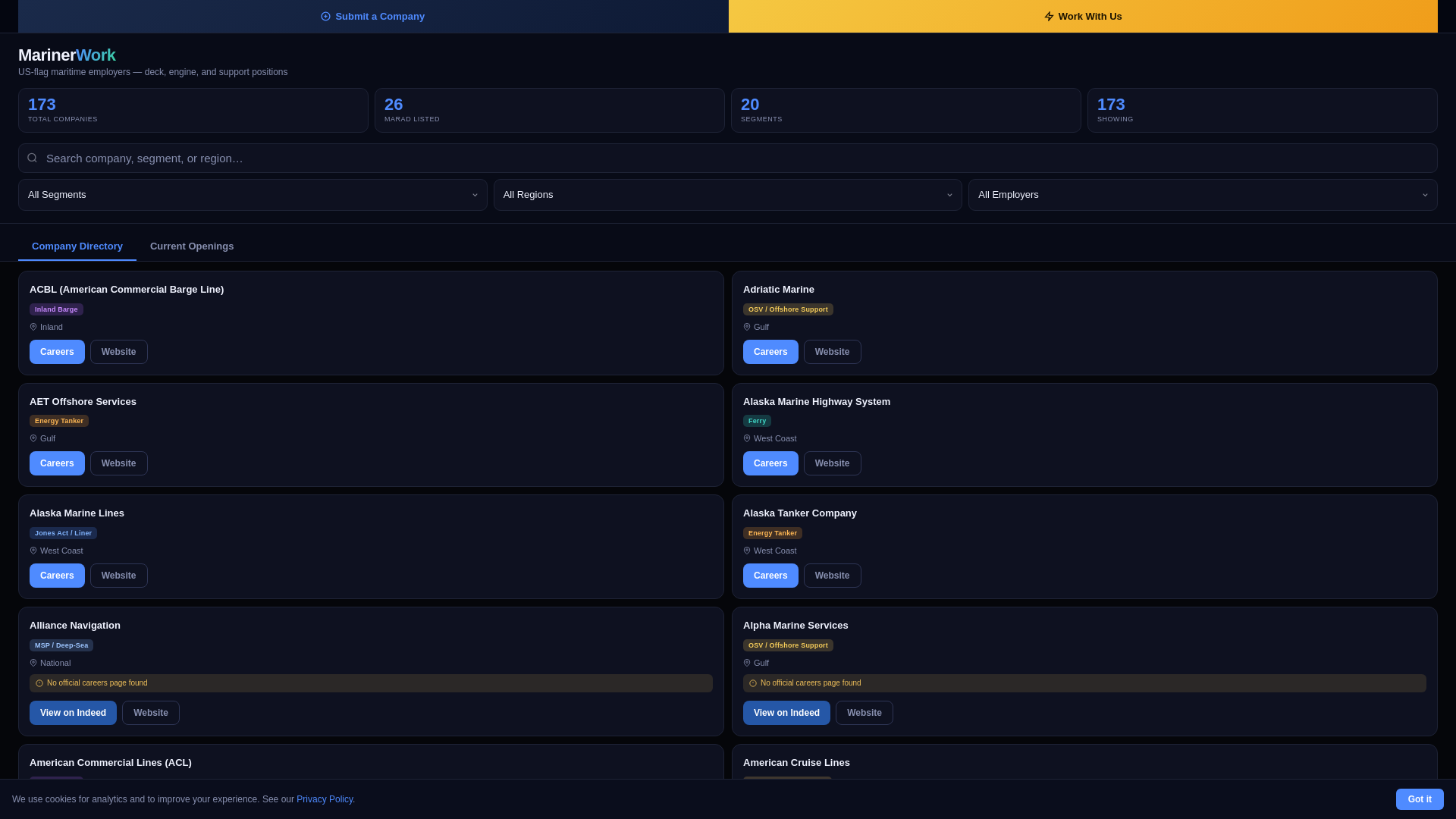 website screenshot of https://mariner-work.pages.dev/