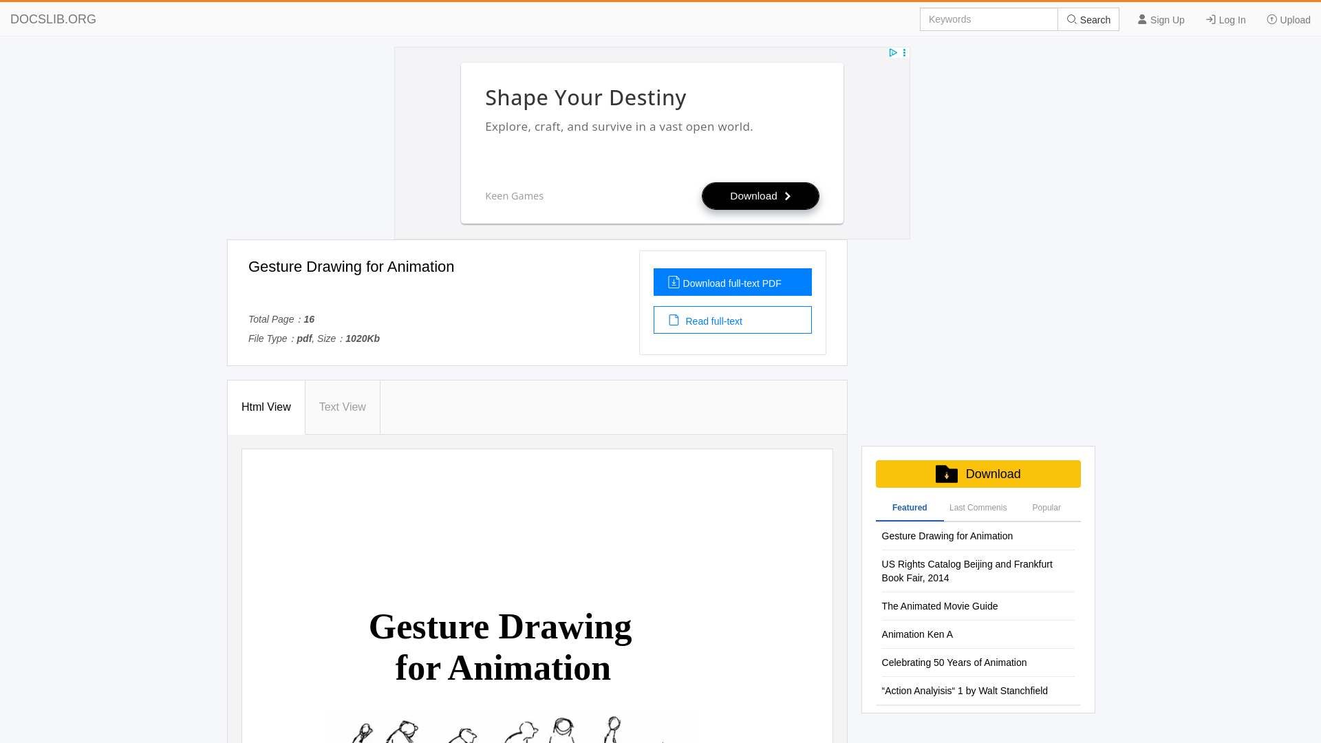 website screenshot of https://docslib.org/doc/428754/gesture-drawing-for-animation