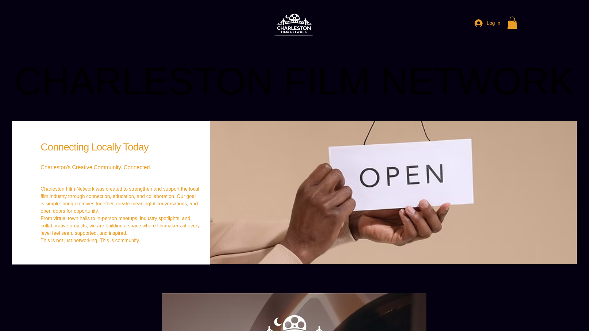 website screenshot of https://charlestonfilmnetwork.com