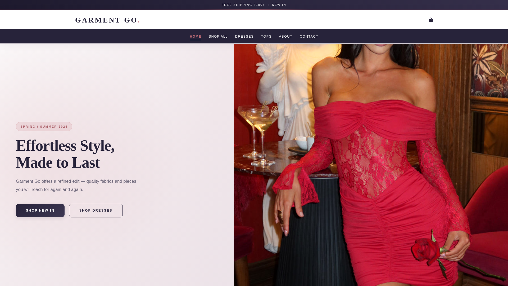 website screenshot of https://garmentgo.online