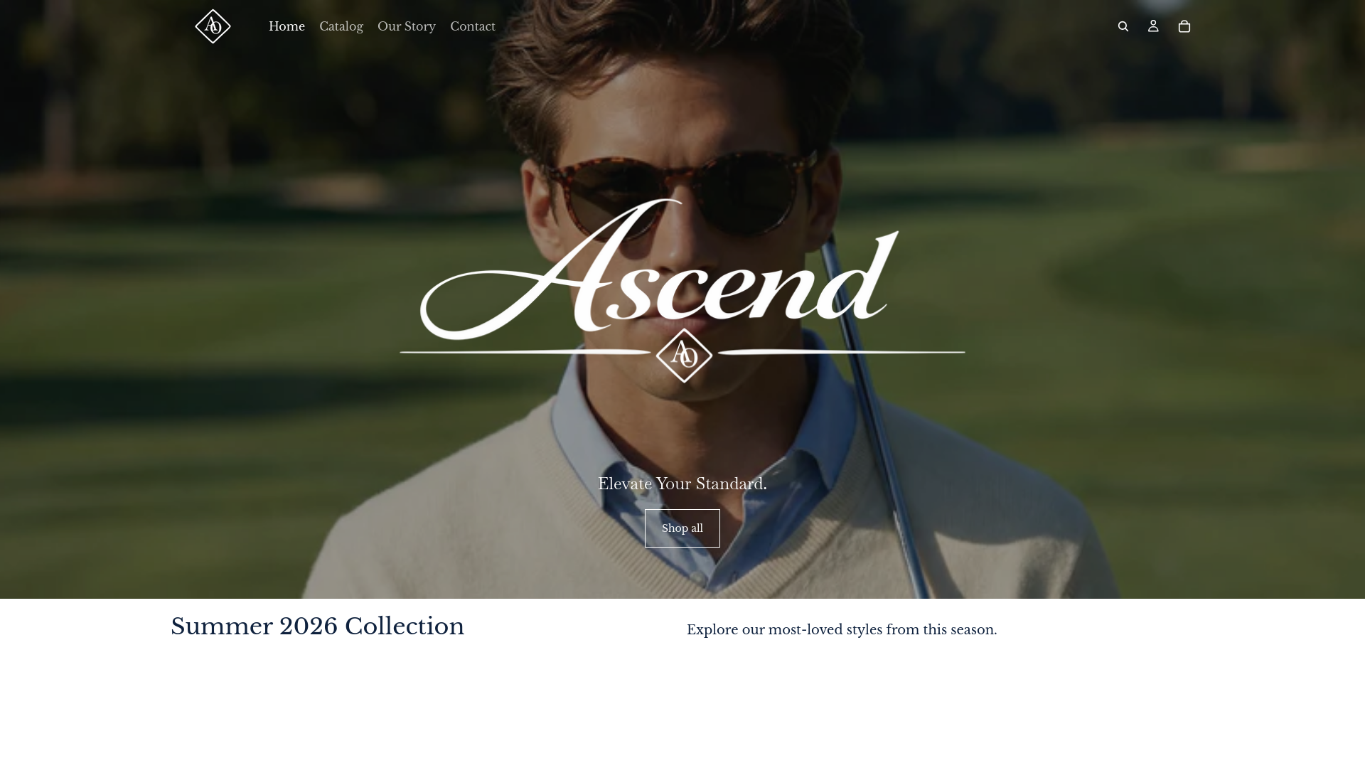 website screenshot of https://ascendoptics.com/