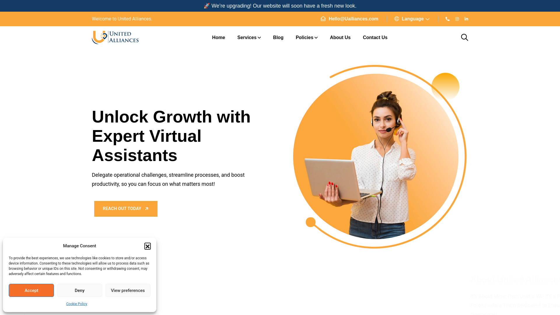 website screenshot of https://useualliances.com/
