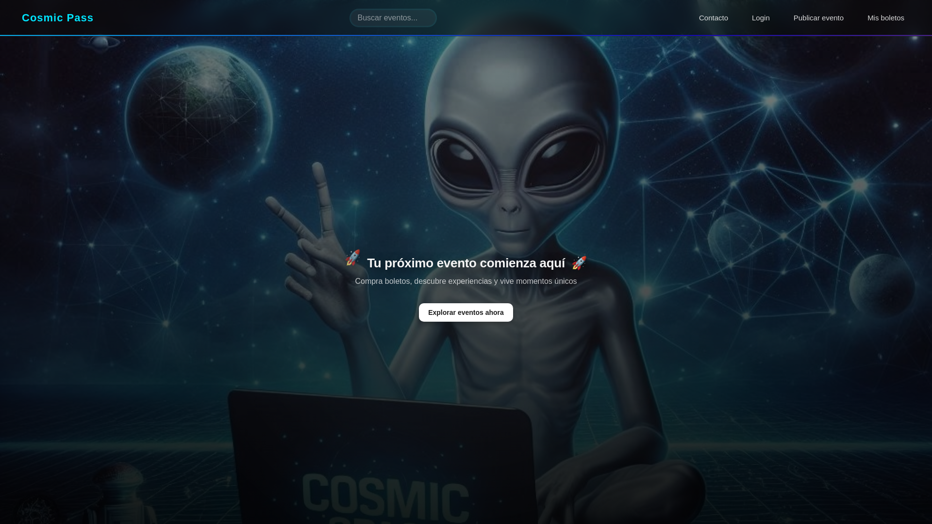 website screenshot of https://cosmicpass.space/