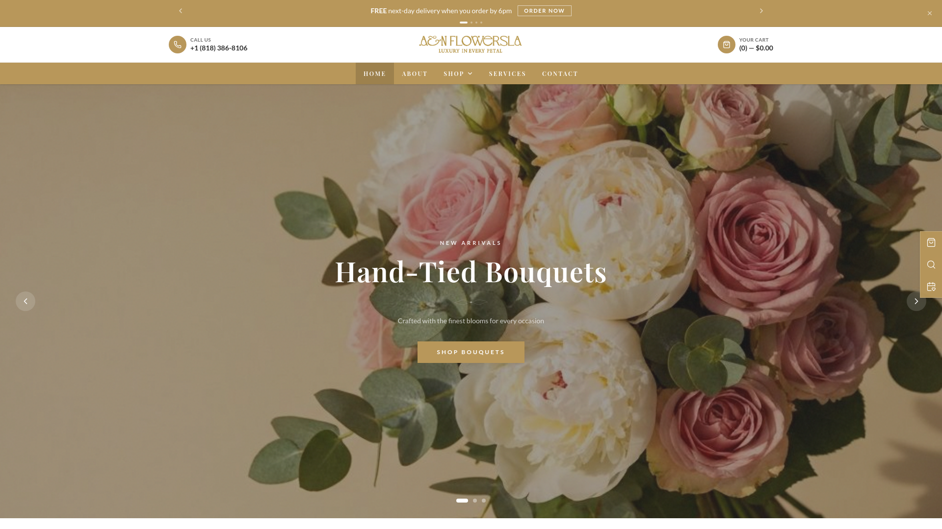 website screenshot of https://anflowersla.com/