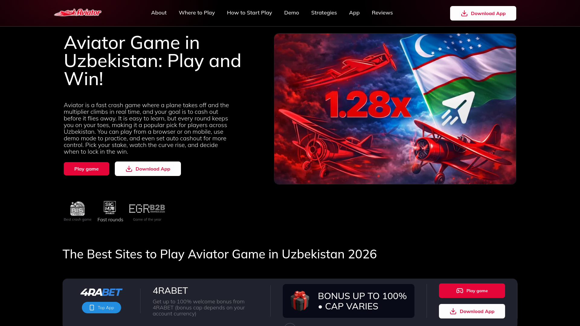 website screenshot of https://official-aviator-game-uz.com/