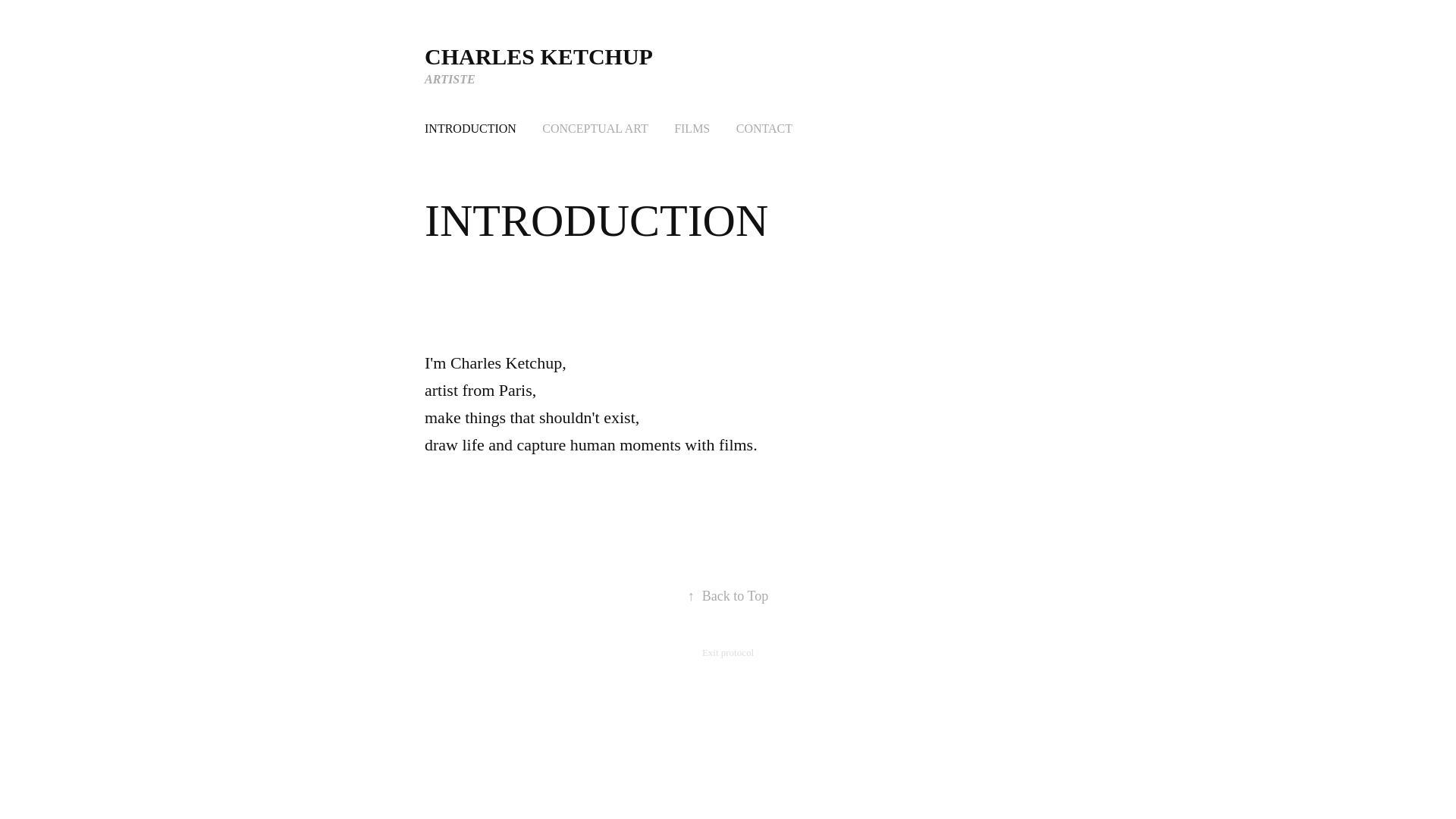 website screenshot of https://charlesketchup.com