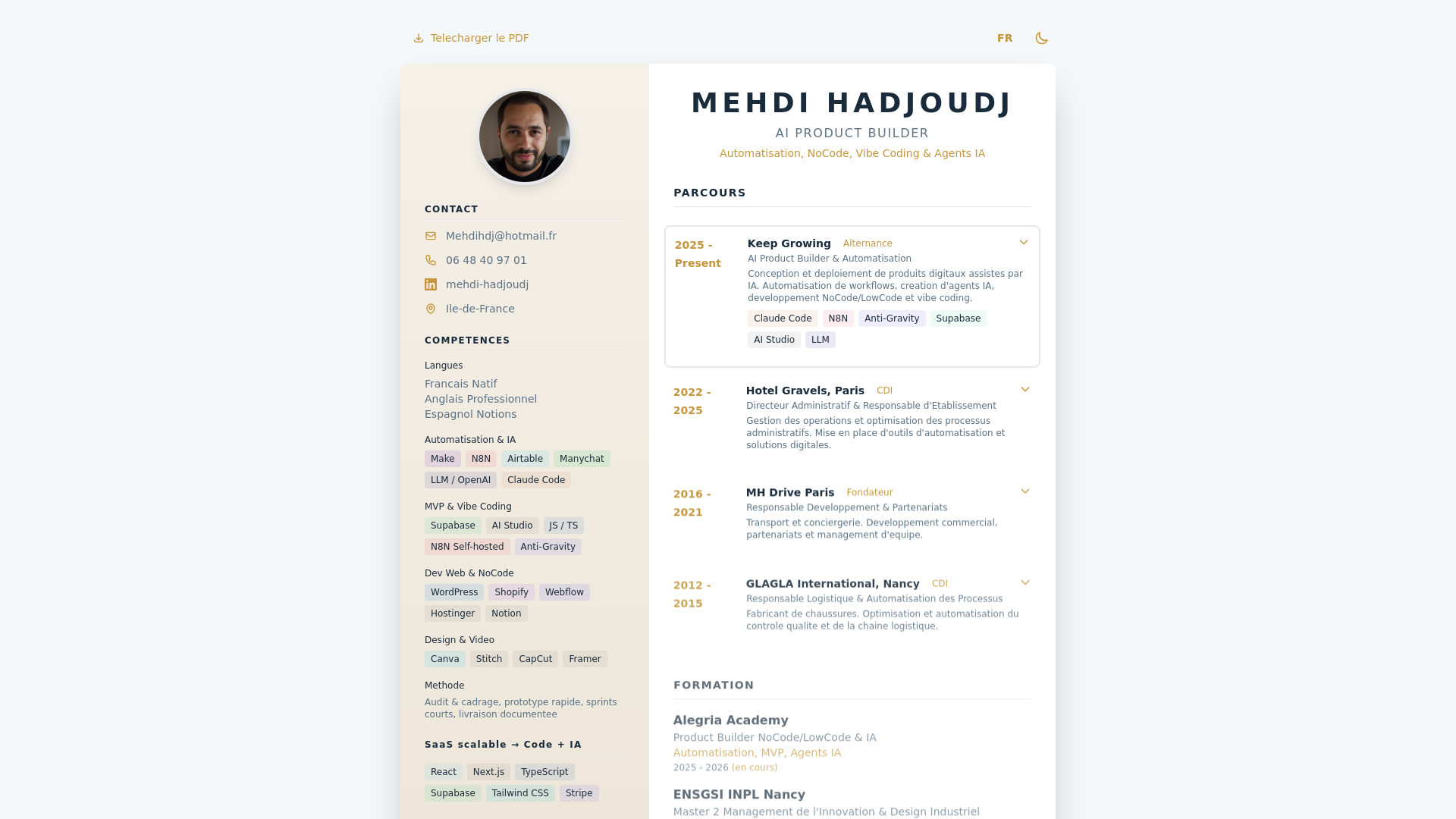 website screenshot of https://cv-mehdi.pages.dev/