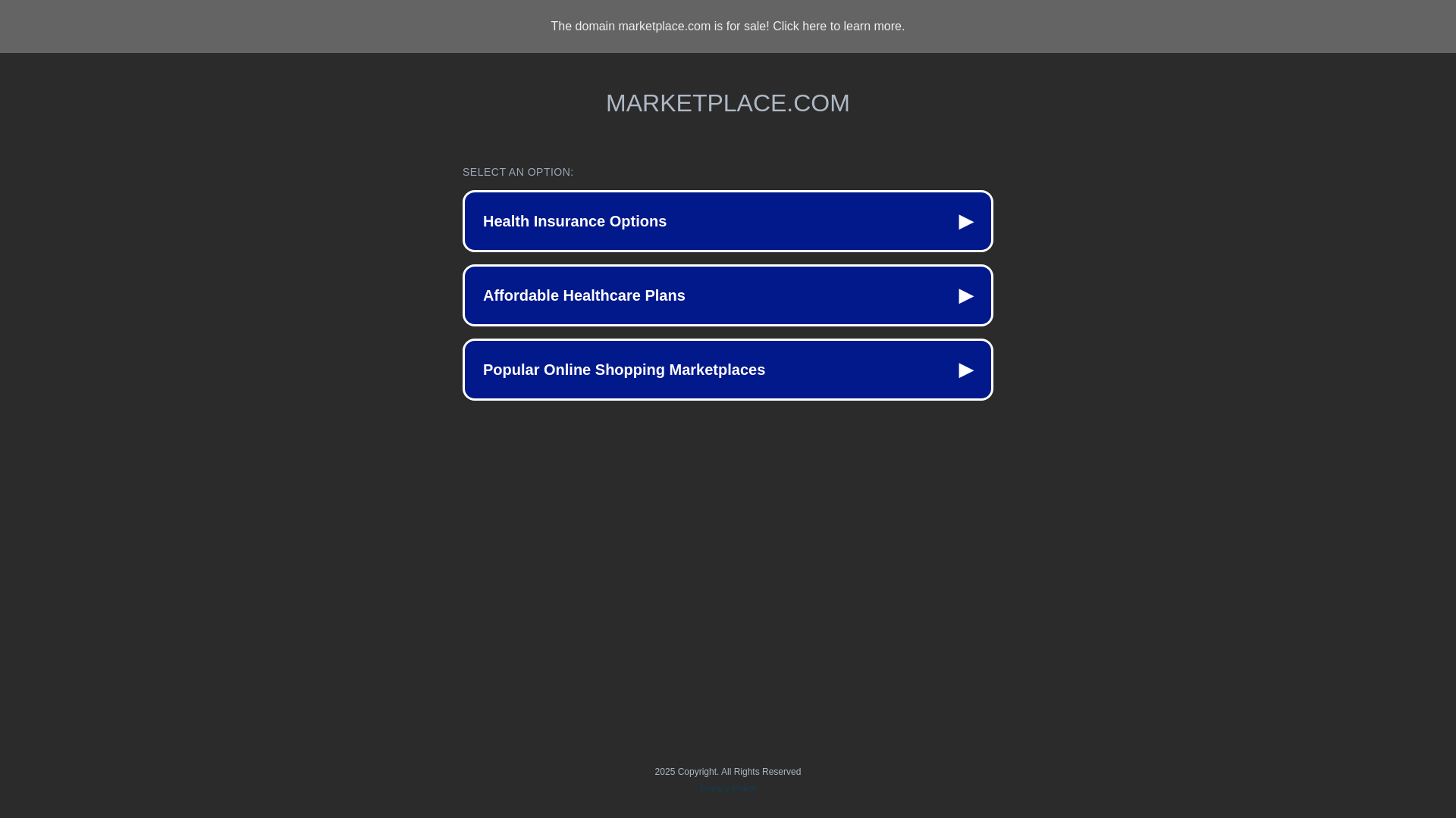 website screenshot of http://marketplace.com/