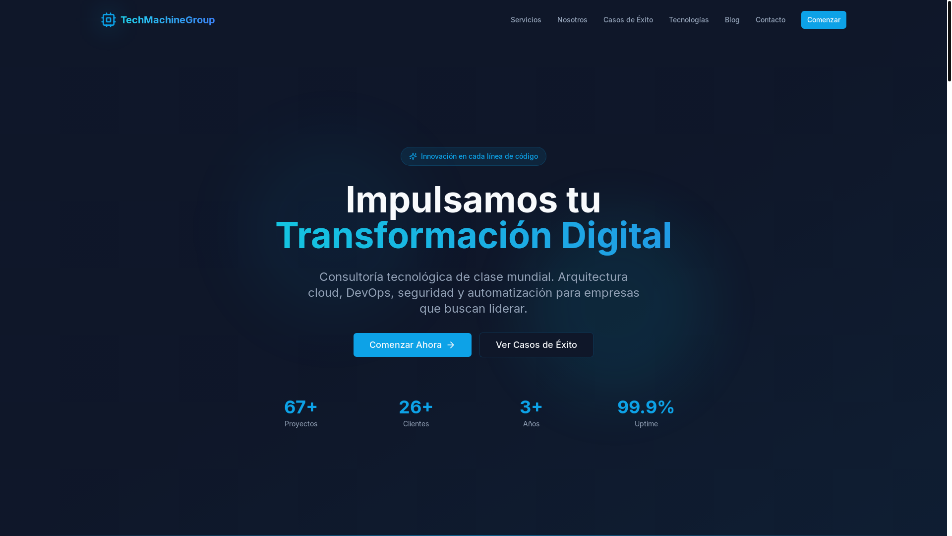 website screenshot of https://techmachinegroup.com/