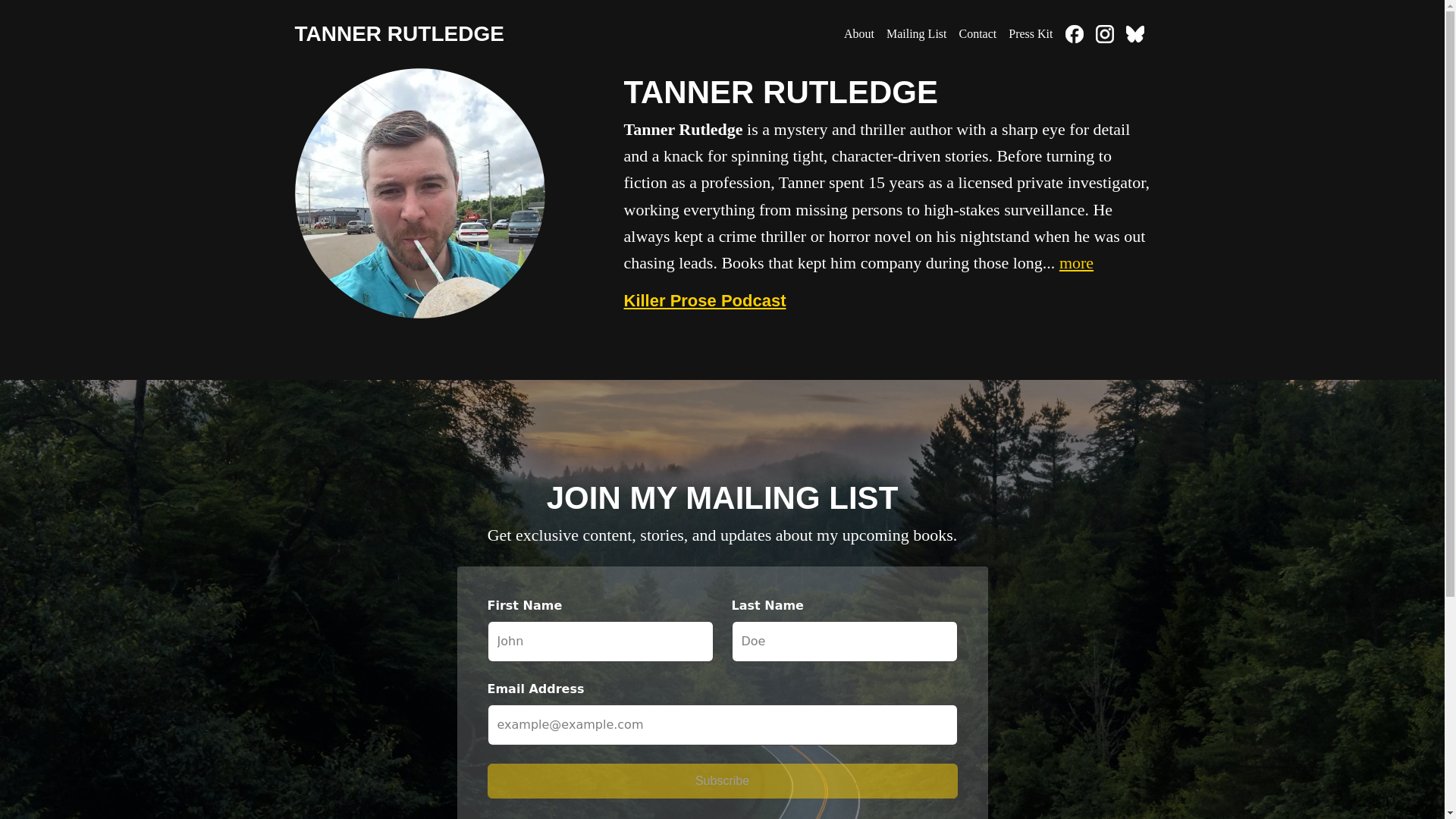 website screenshot of https://tannerrutledgebooks.com/