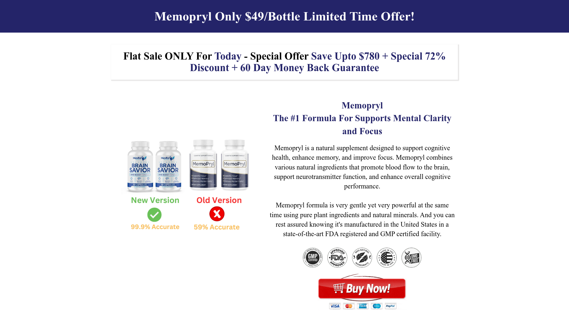 website screenshot of https://www.memopryl-us.com/