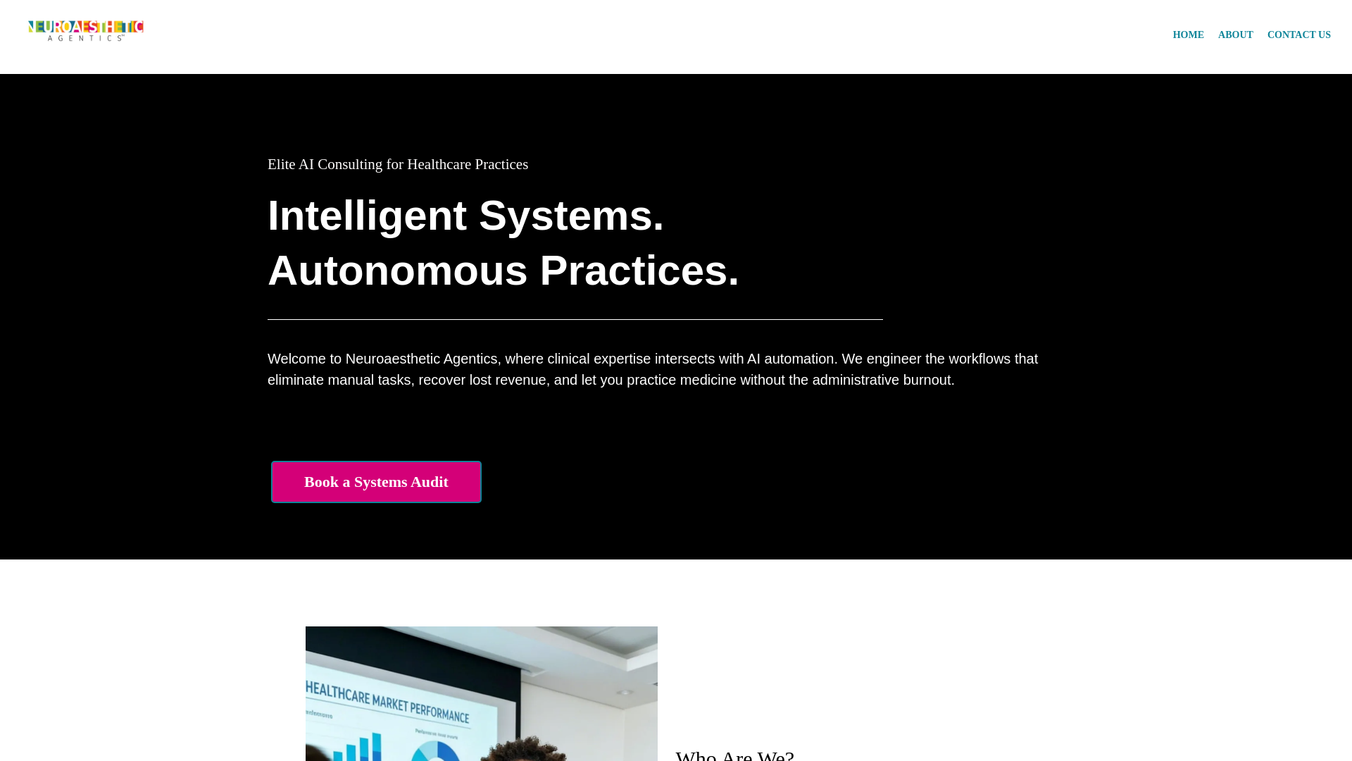 website screenshot of https://neuroaestheticagentics.com/