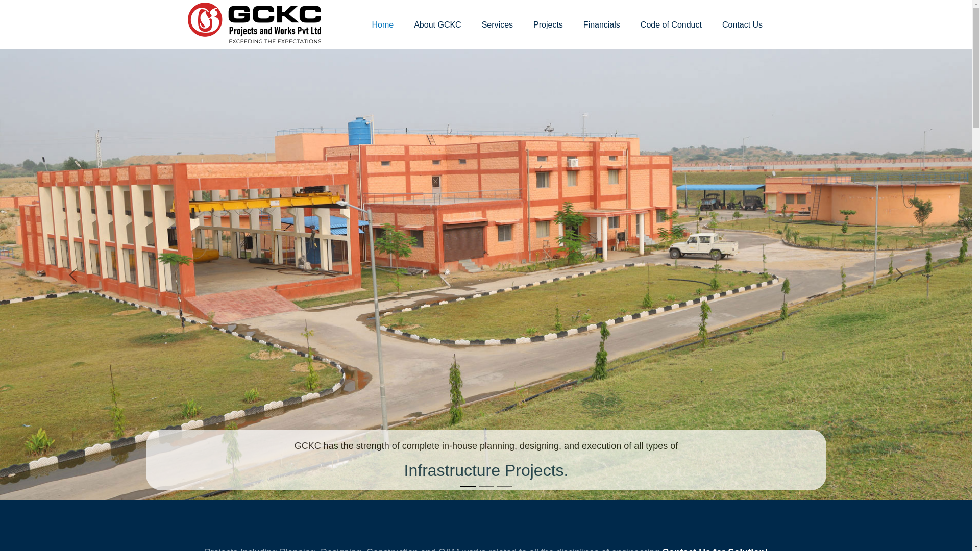 website screenshot of https://gckcinfra.co.in/