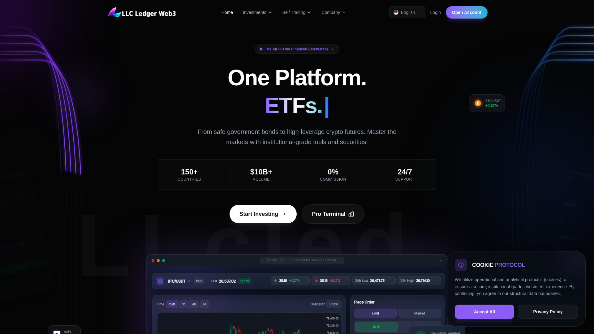 website screenshot of https://llcledgerweb3.pro/
