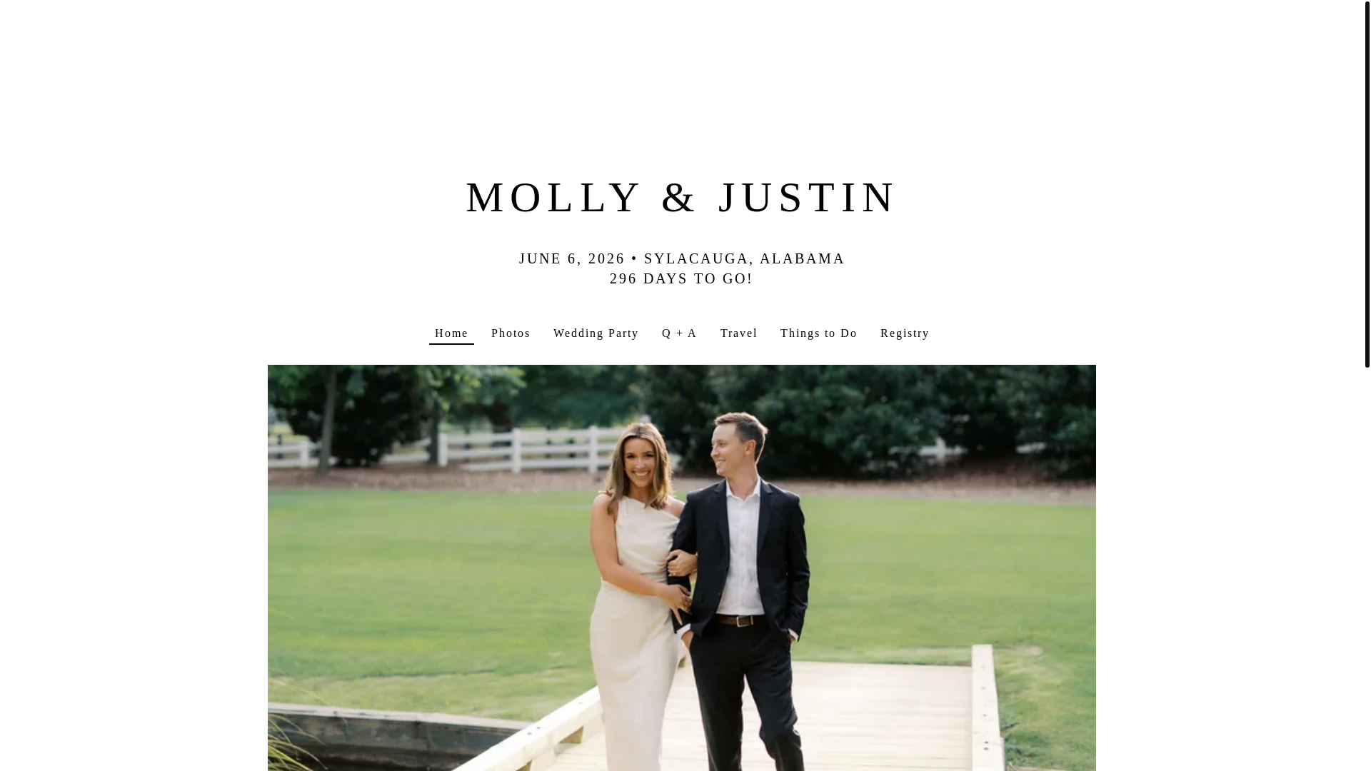 website screenshot of https://mollyandjustinperreault.net/