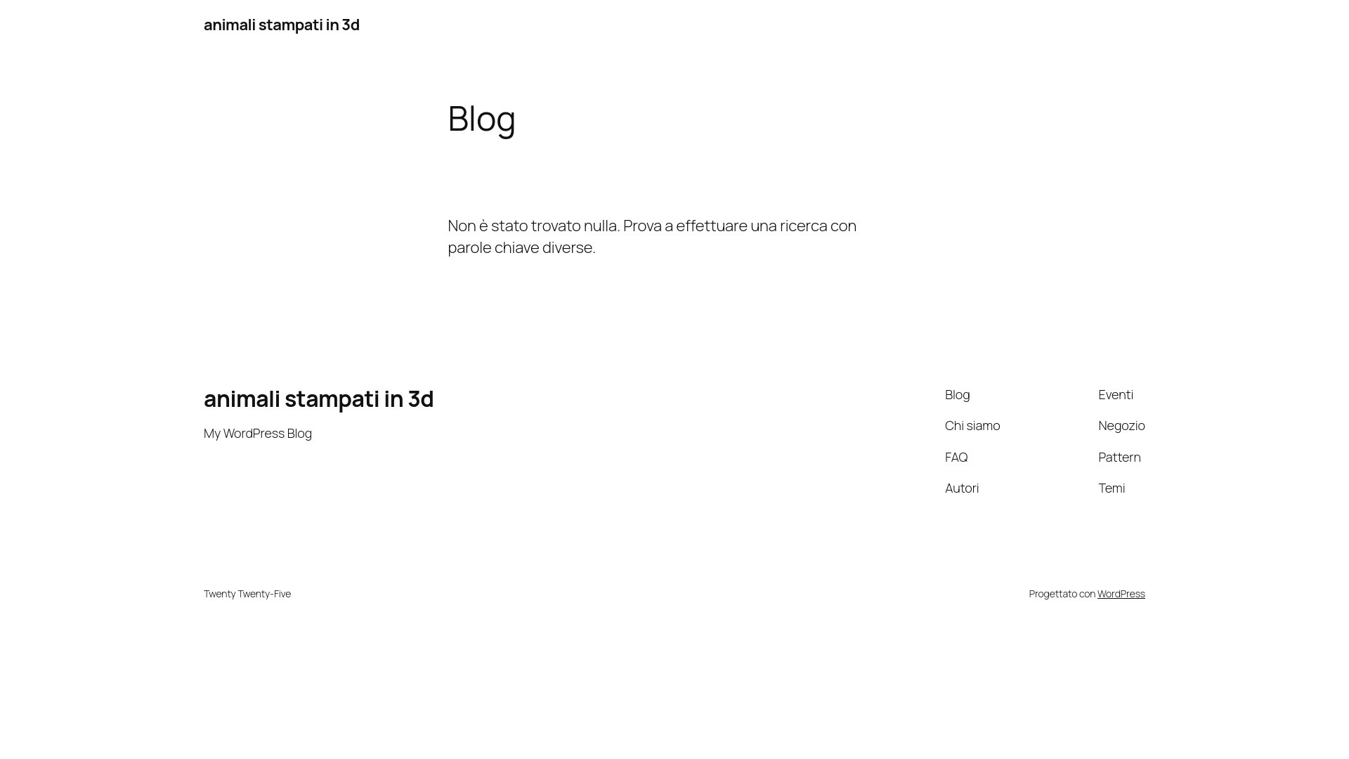 website screenshot of https://animali3d.it/
