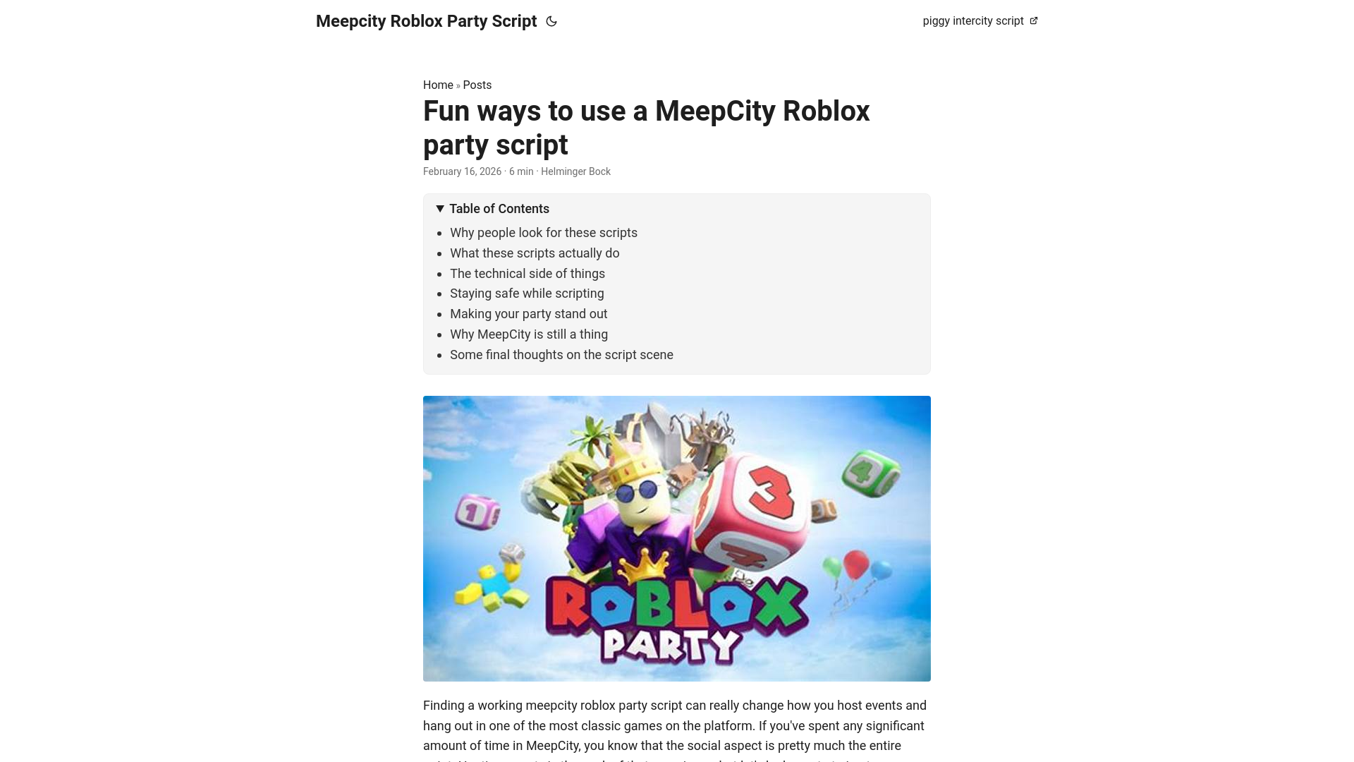website screenshot of https://meepcity-roblox-party-script.pages.dev/