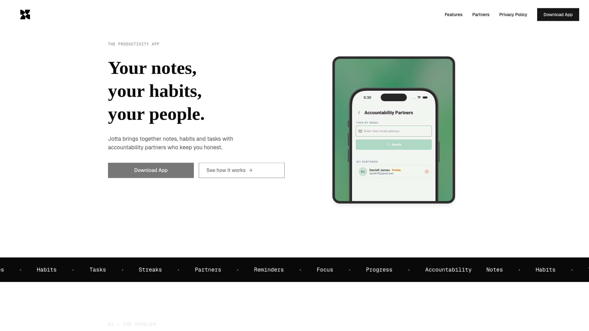 website screenshot of https://myjottaapp.xyz/