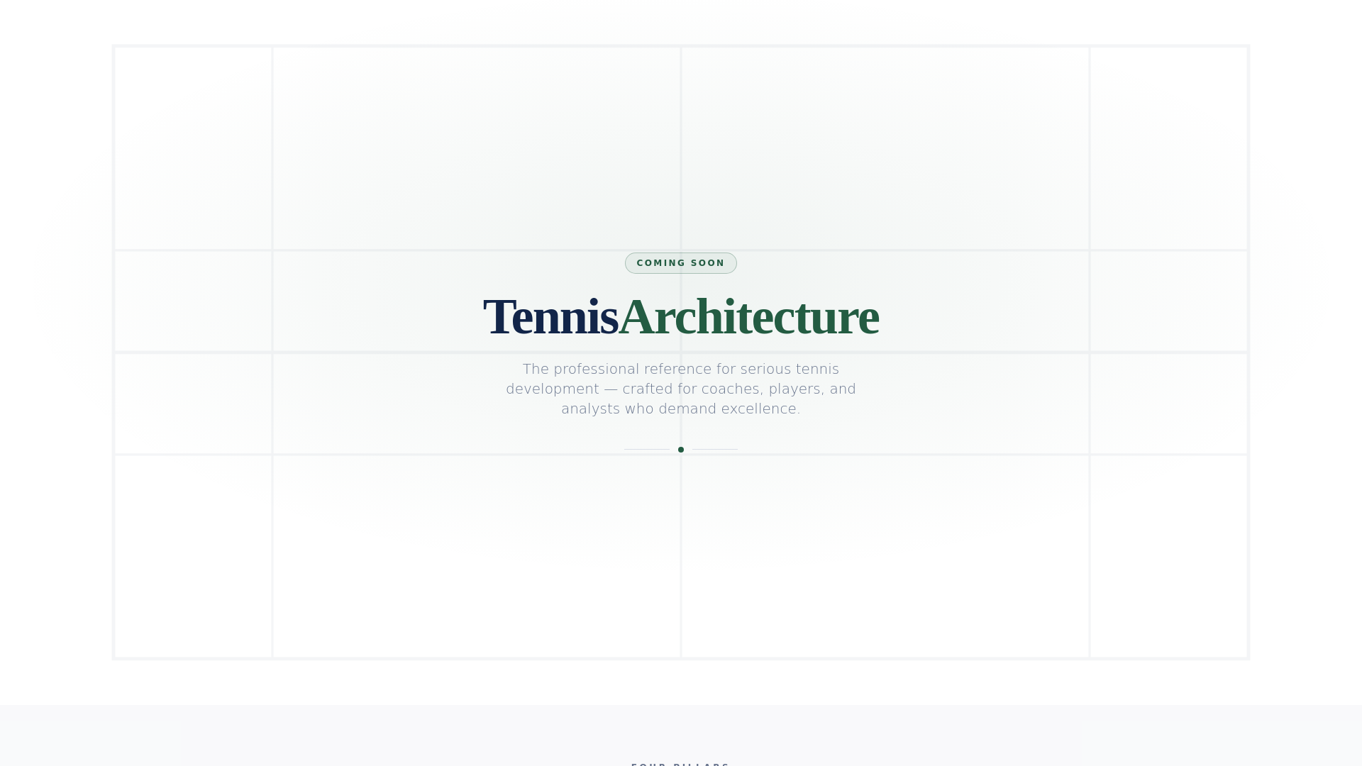 website screenshot of https://tennisarchitecture.com/