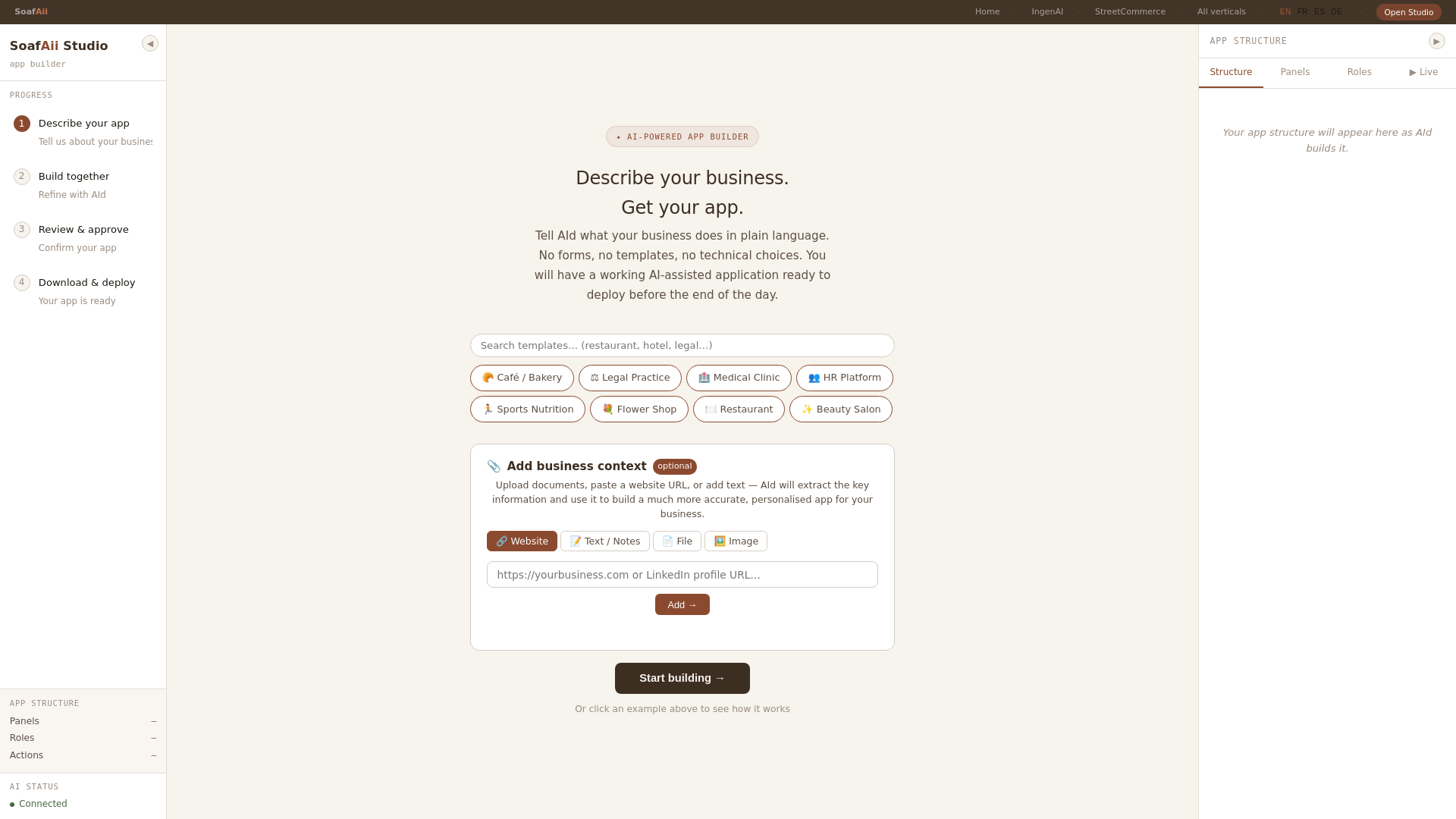 website screenshot of https://soafaii-studio.pages.dev/