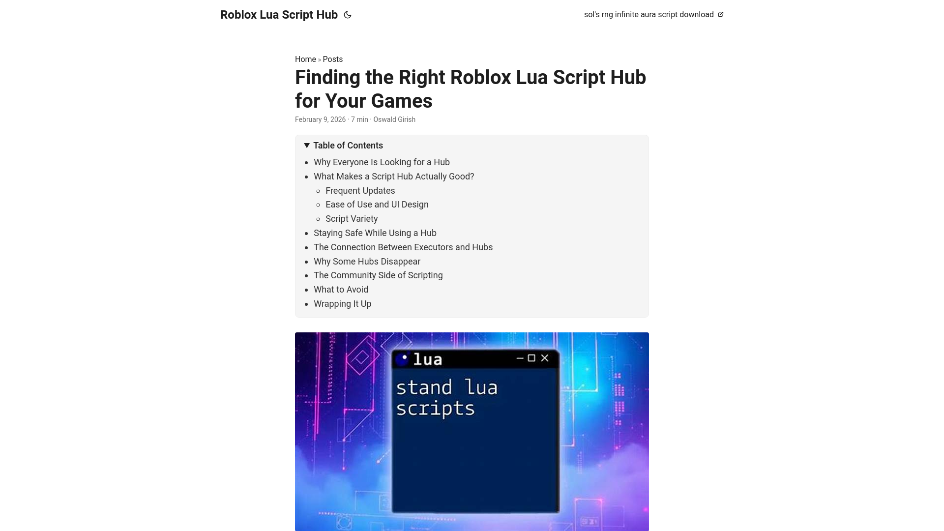 website screenshot of https://roblox-lua-script-hub.pages.dev/