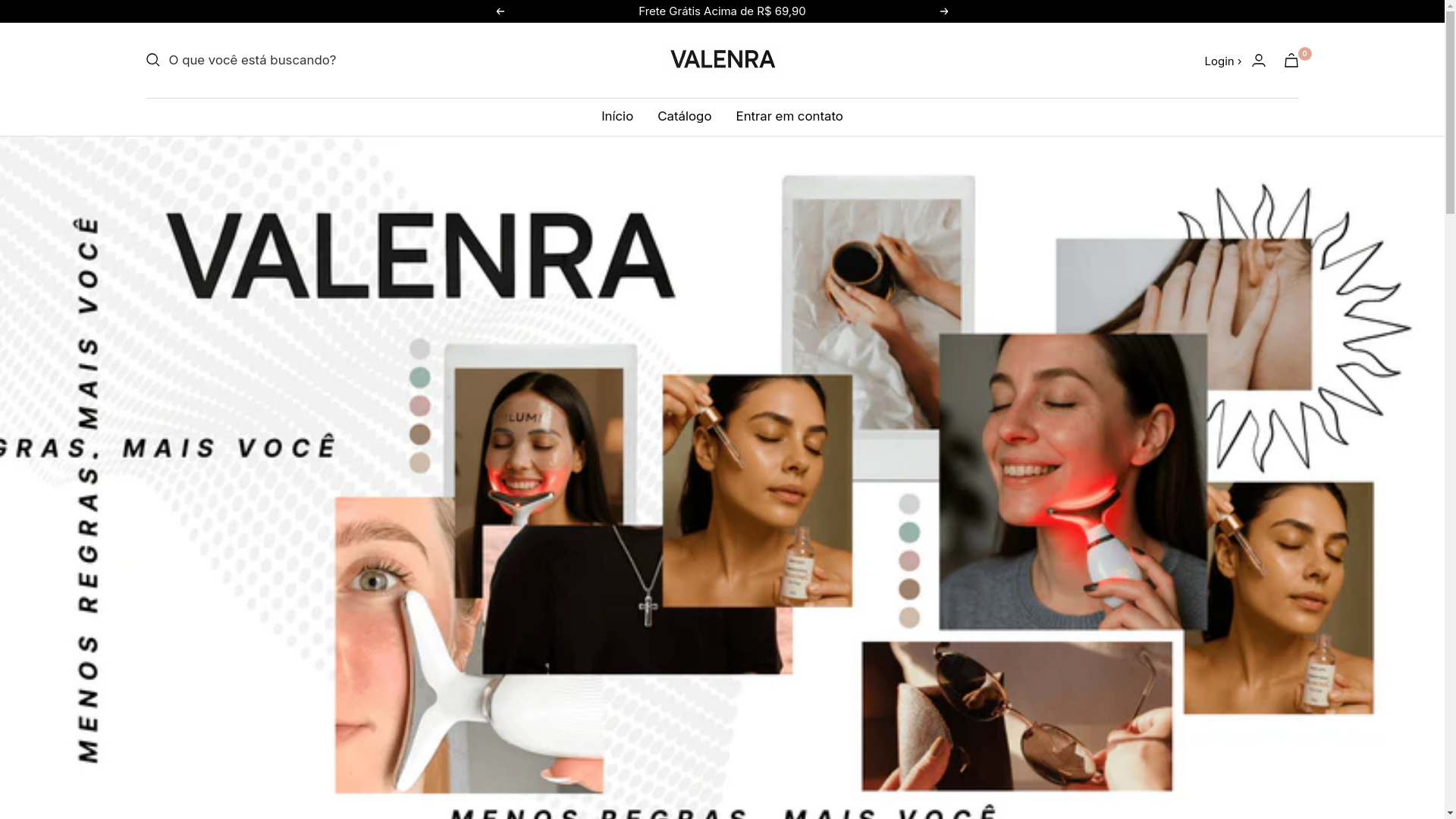 website screenshot of https://valenra.com.br/