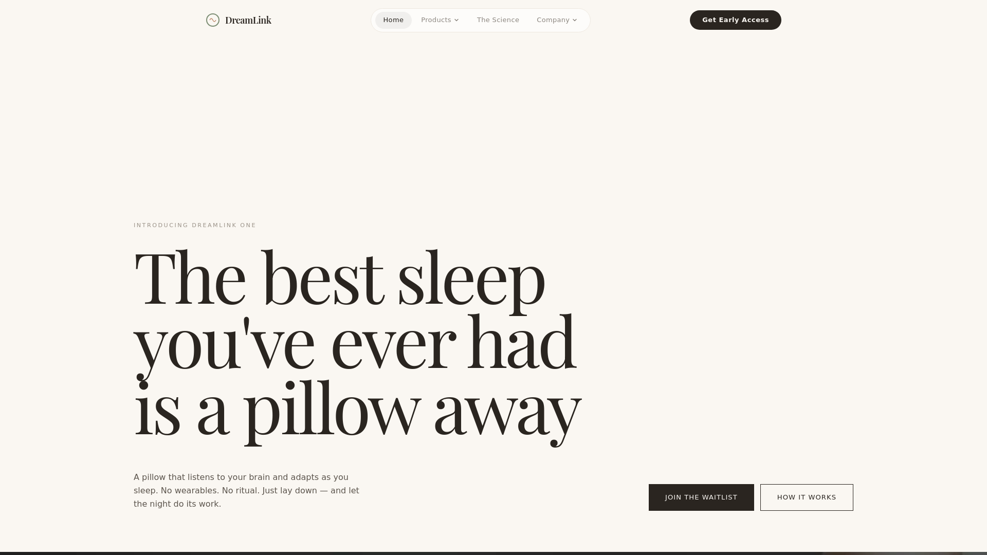 website screenshot of https://dreamlinkhealth.com/