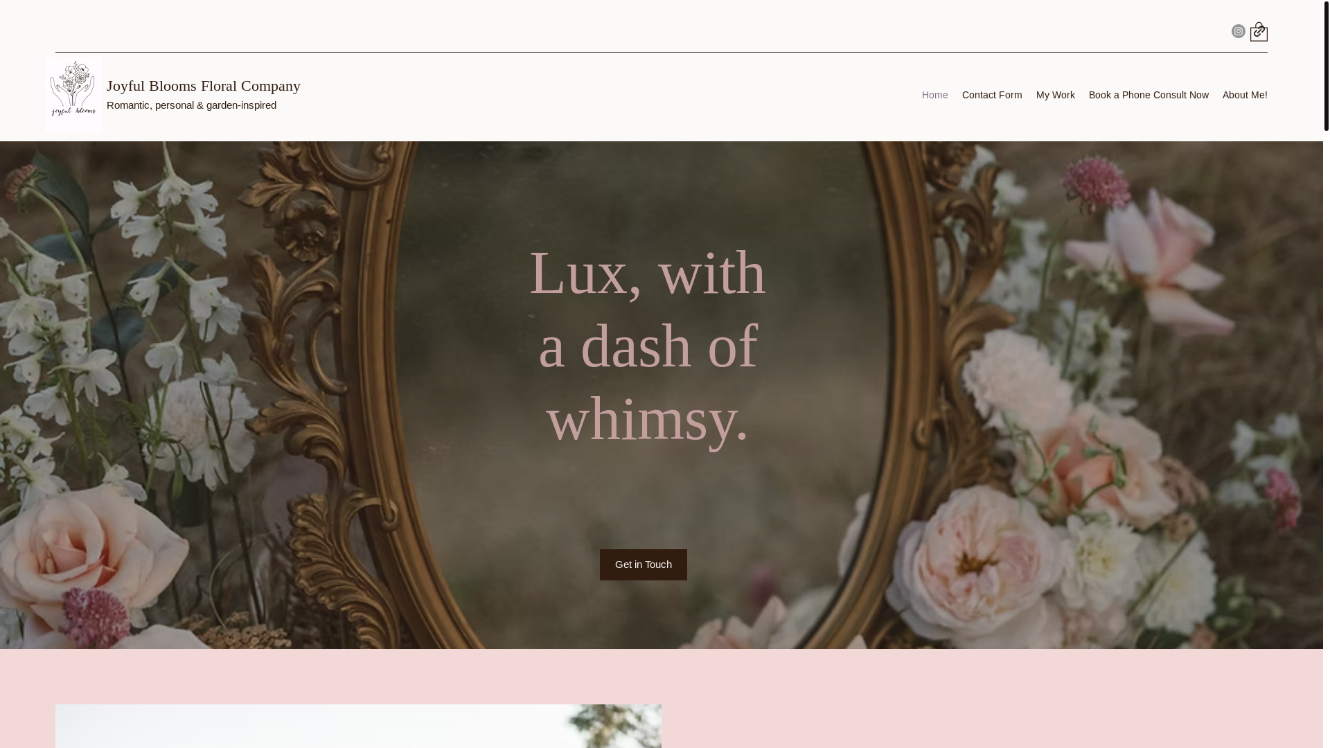 website screenshot of https://joyfulbloomsfloral.com/