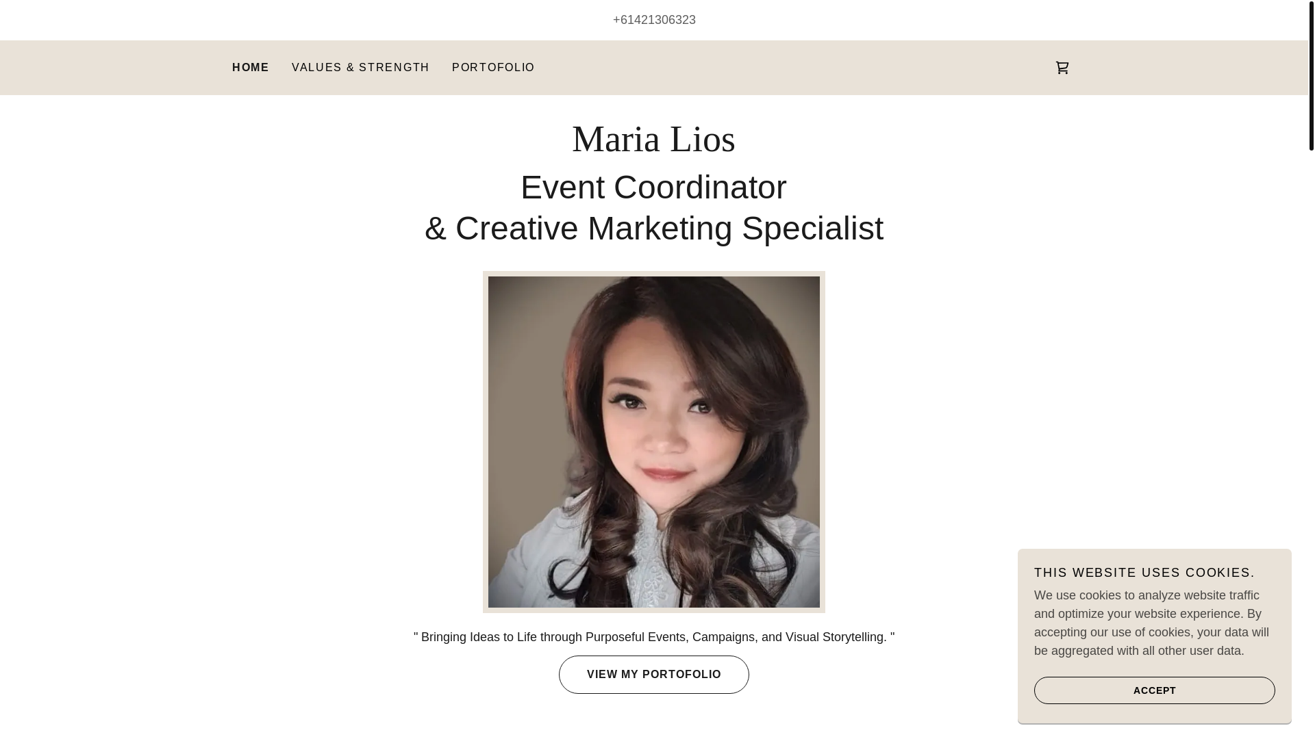 website screenshot of https://marialios.xyz/