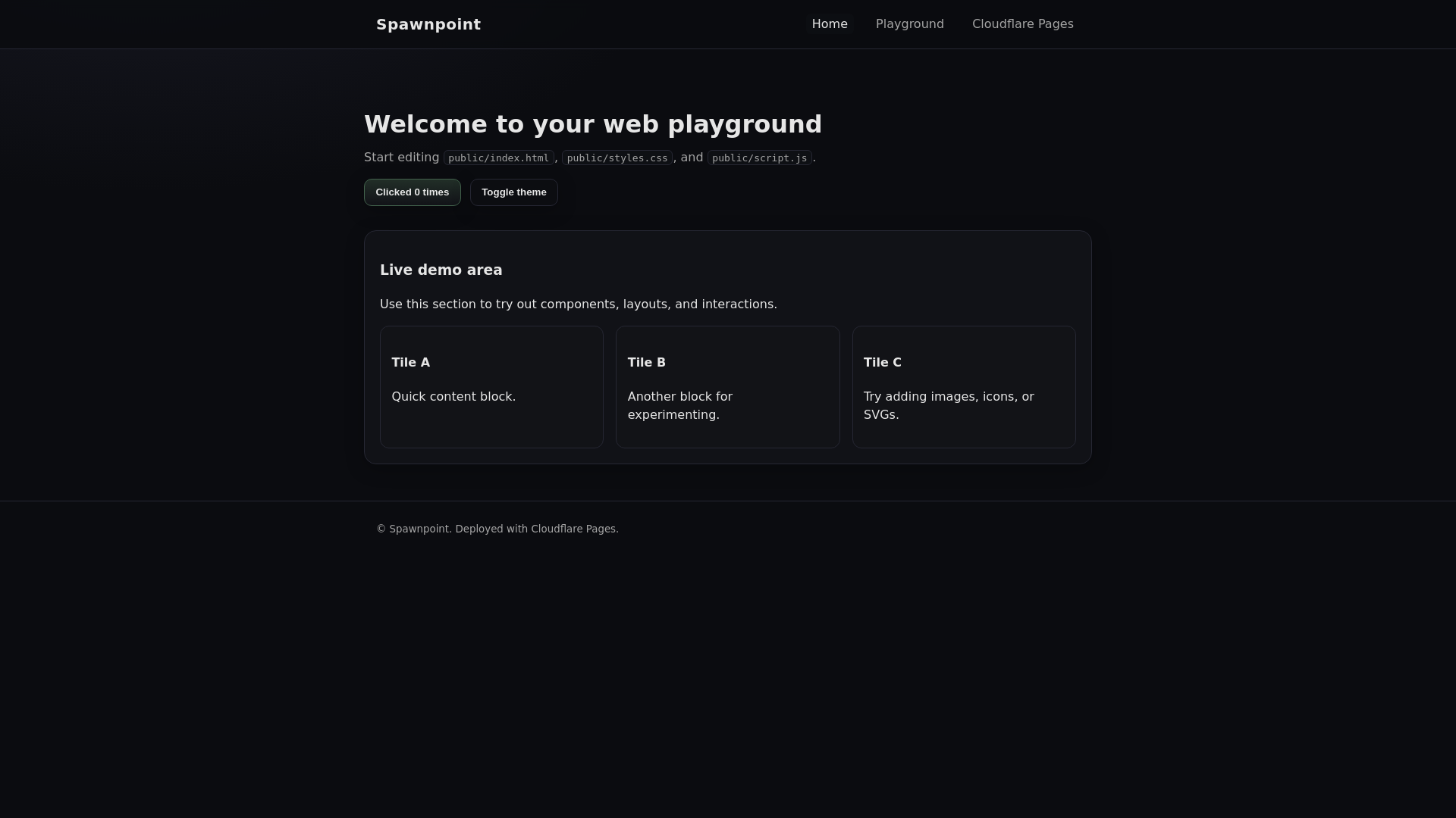 website screenshot of https://spawnpoint-website.pages.dev/