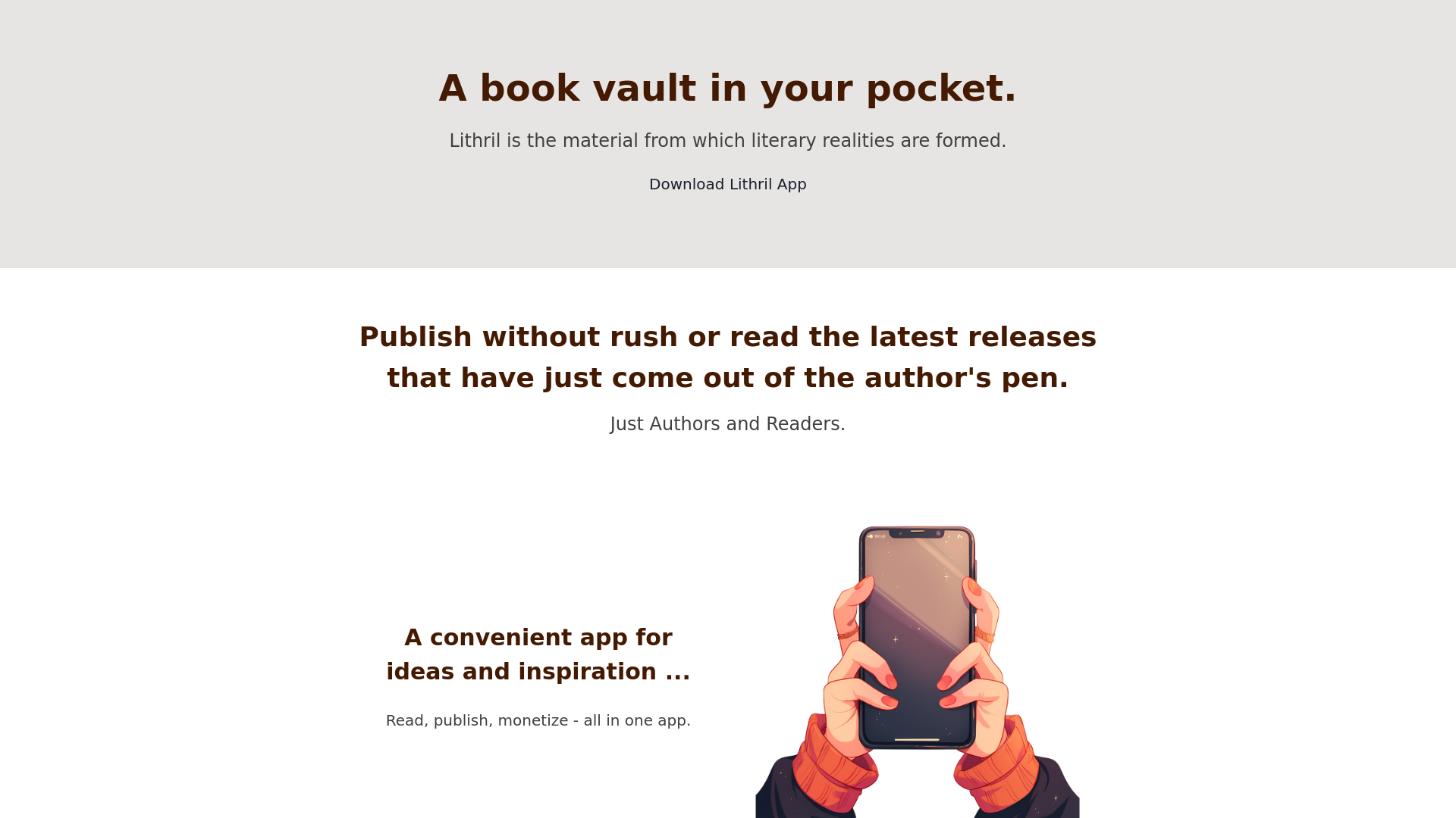 website screenshot of https://lithril.com/