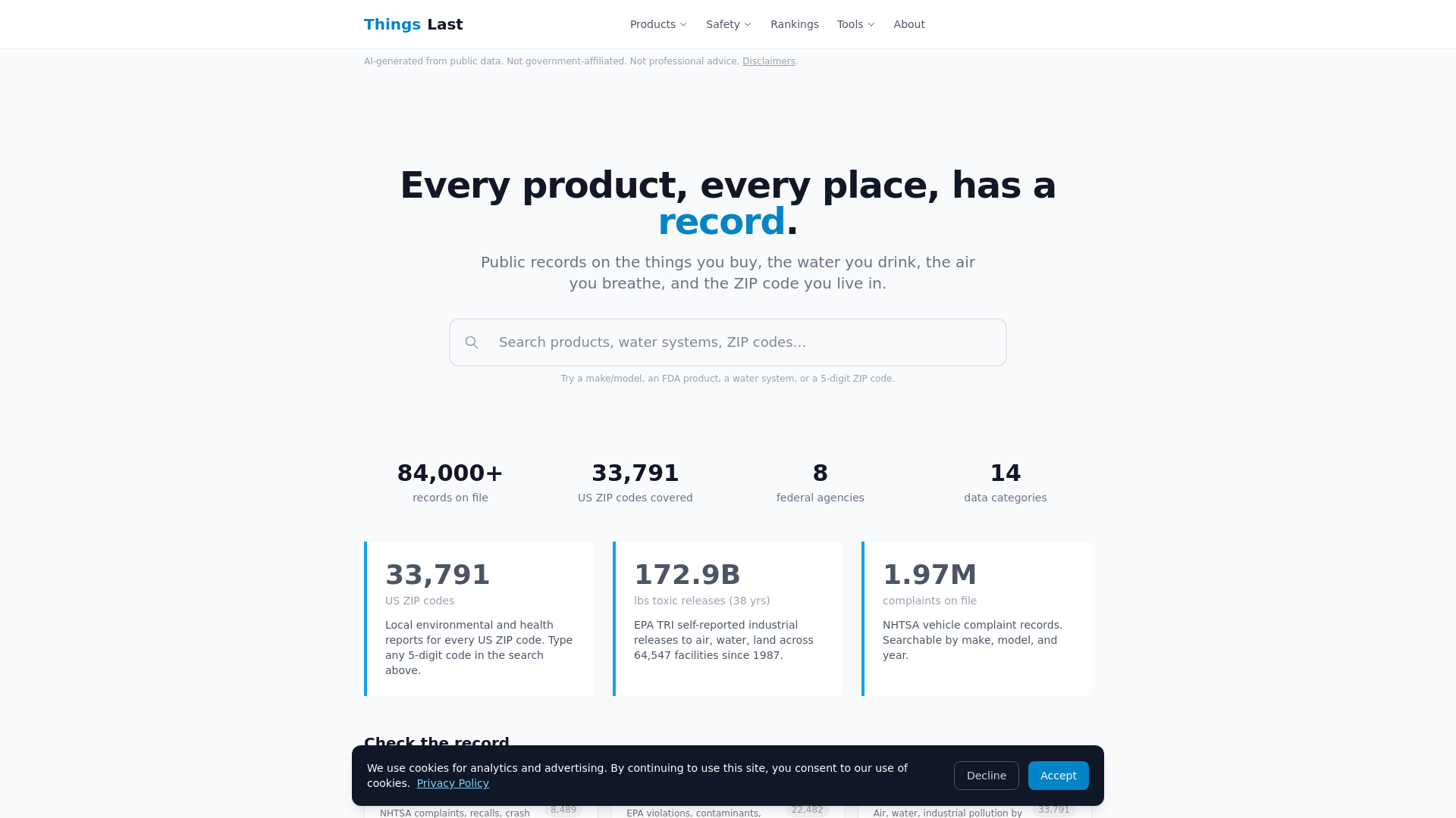website screenshot of https://thingslast-zips-a.pages.dev/