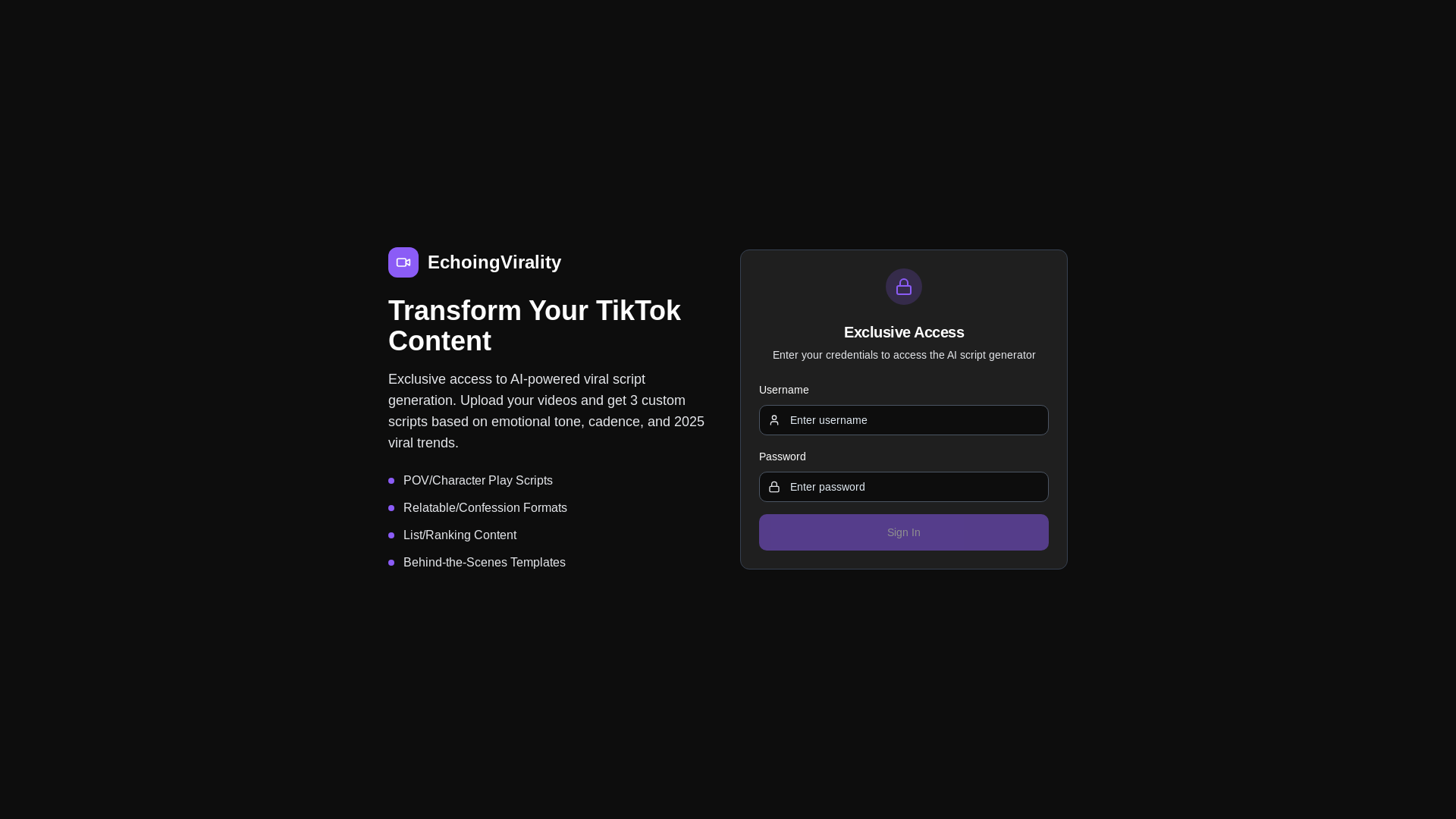 website screenshot of https://echoingvirality.com/