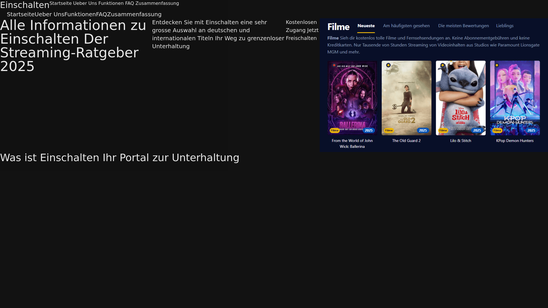 website screenshot of https://einschalten-044e.pages.dev/