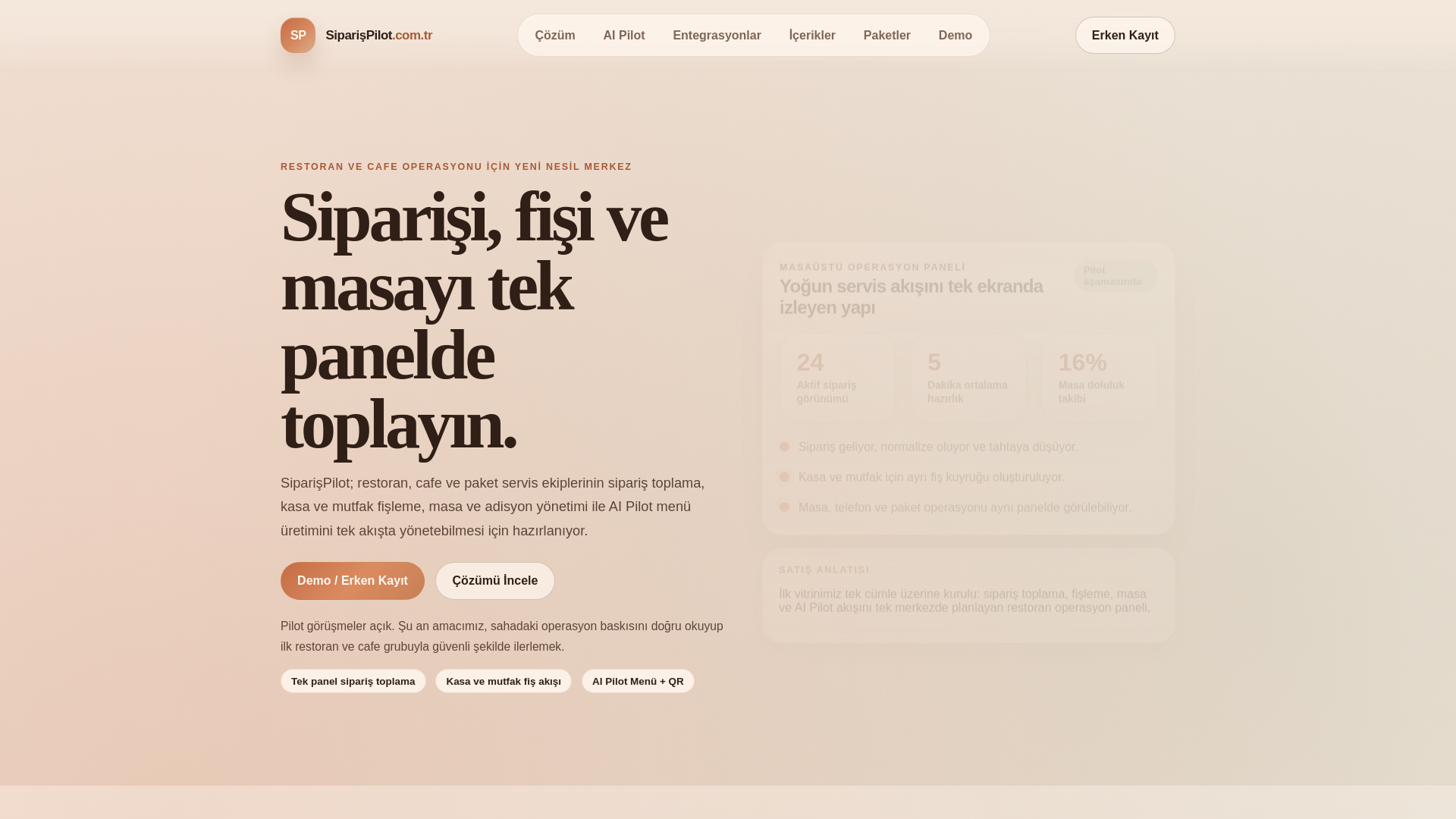 website screenshot of https://siparispilot.com.tr/